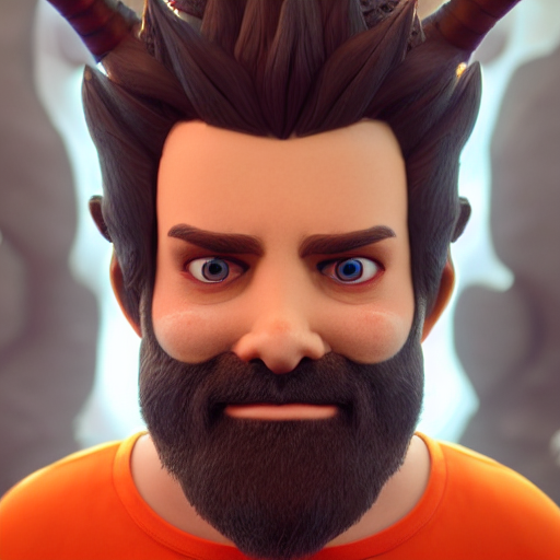 Stable Diffusion prompt: a close up of a man with horns a...