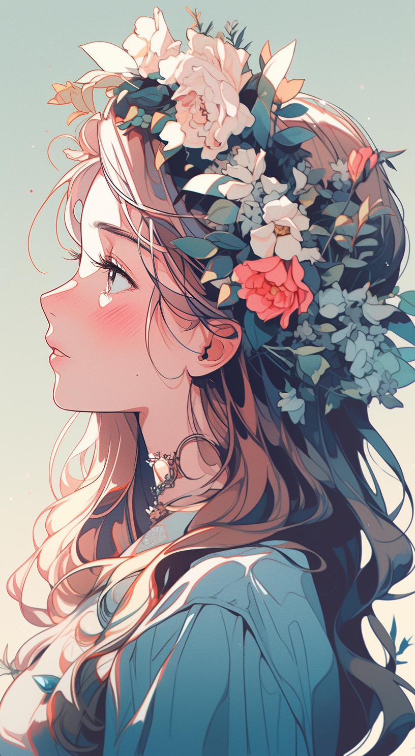 Midjourney prompt: drawing an artistic digital image of a girl that h... - Midjourney