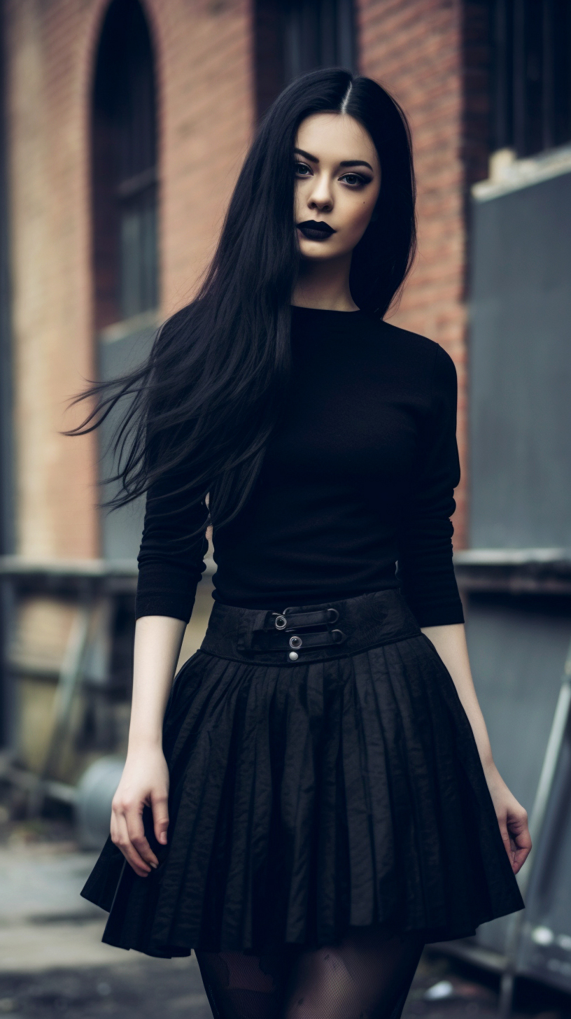 AI generated: Nica "The Goth" (Midjourney - Photography)