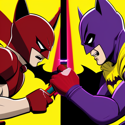 DreamShaper prompt: red power ranger with bat ears and a ...