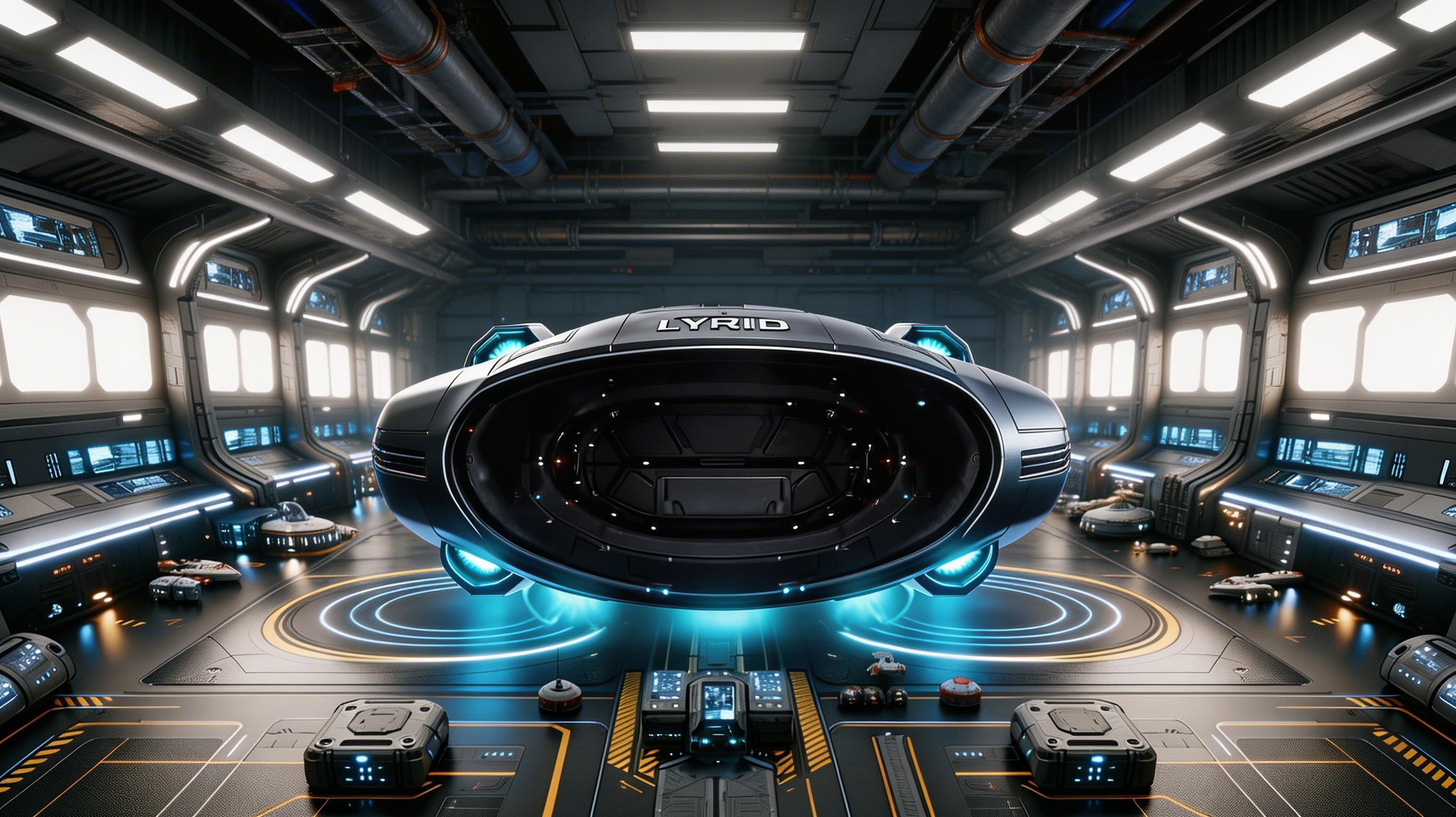 AI generated: Seedream 5 prompt: Put the ship in a large open area alien landing ba (Seedream 5 - Concept Art)
