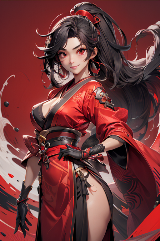 صورة مولدة بالذكاء الاصطناعي: 3D Ninja Girl (نموذج Stable Diffusion - صور شخصية)