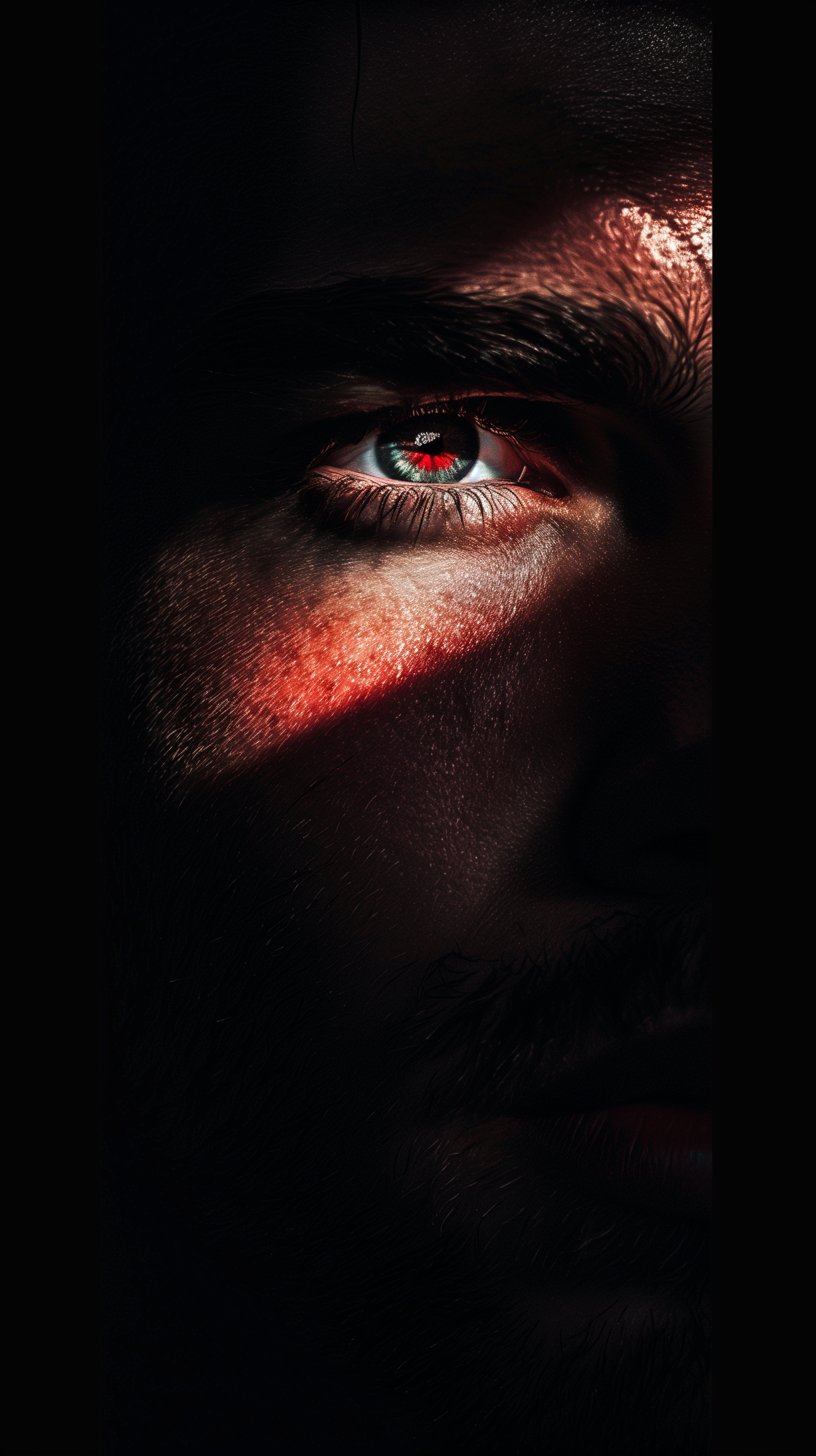 AI generated: Midjourney prompt: photography, dramatic portrait of a man, his face ... (Midjourney - Portraits)