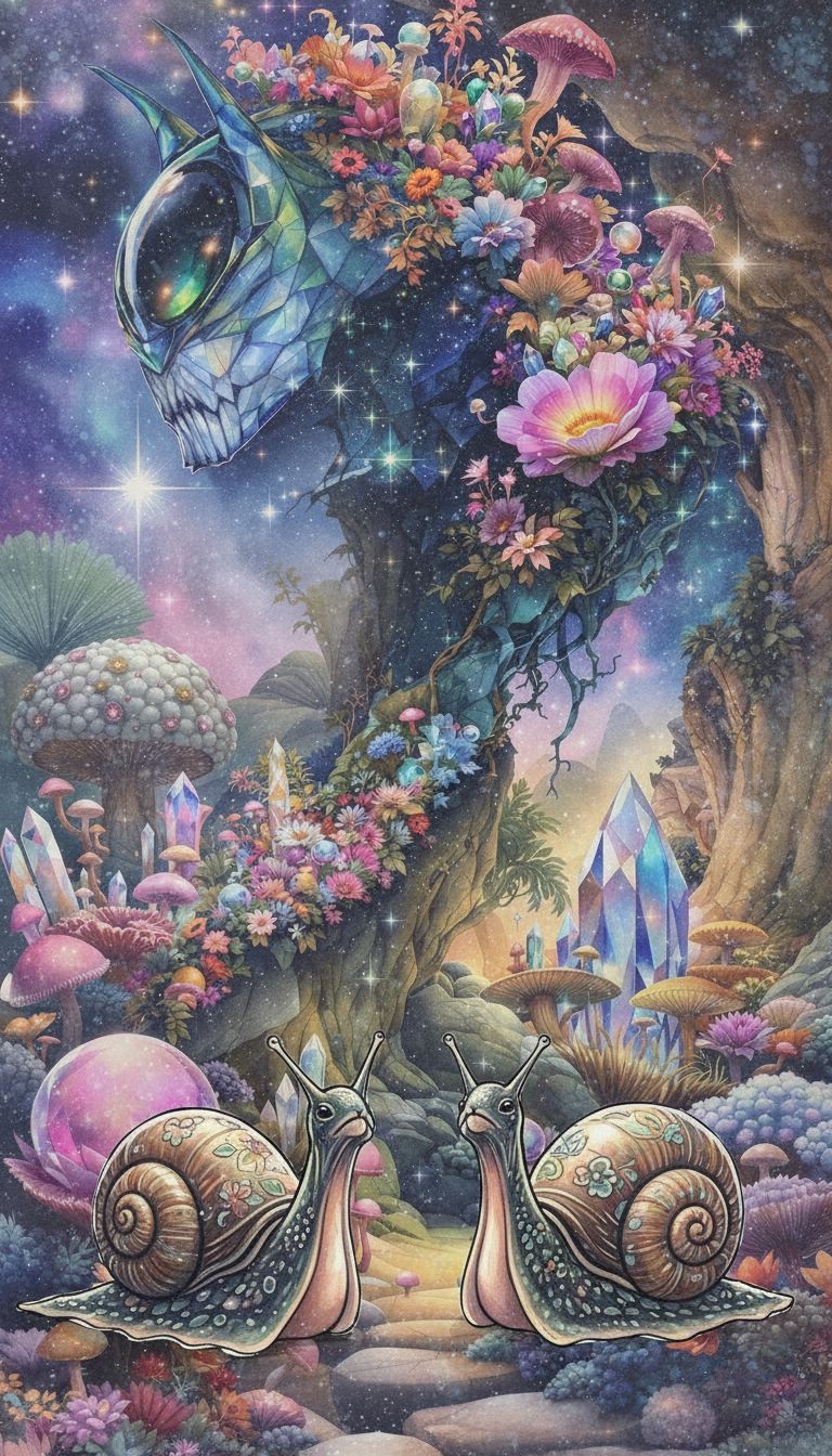 Nano Banana prompt: Crystal steampunk fantasy, surreal ep...
