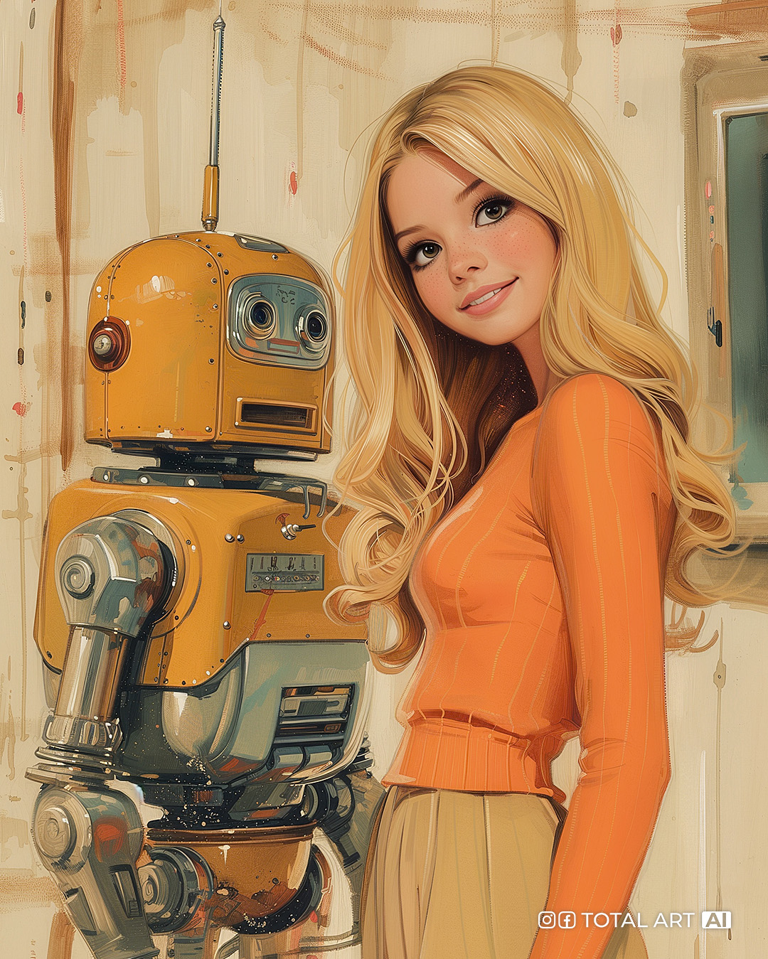 AI generated: «My first robot!» (Midjourney - Character Design)