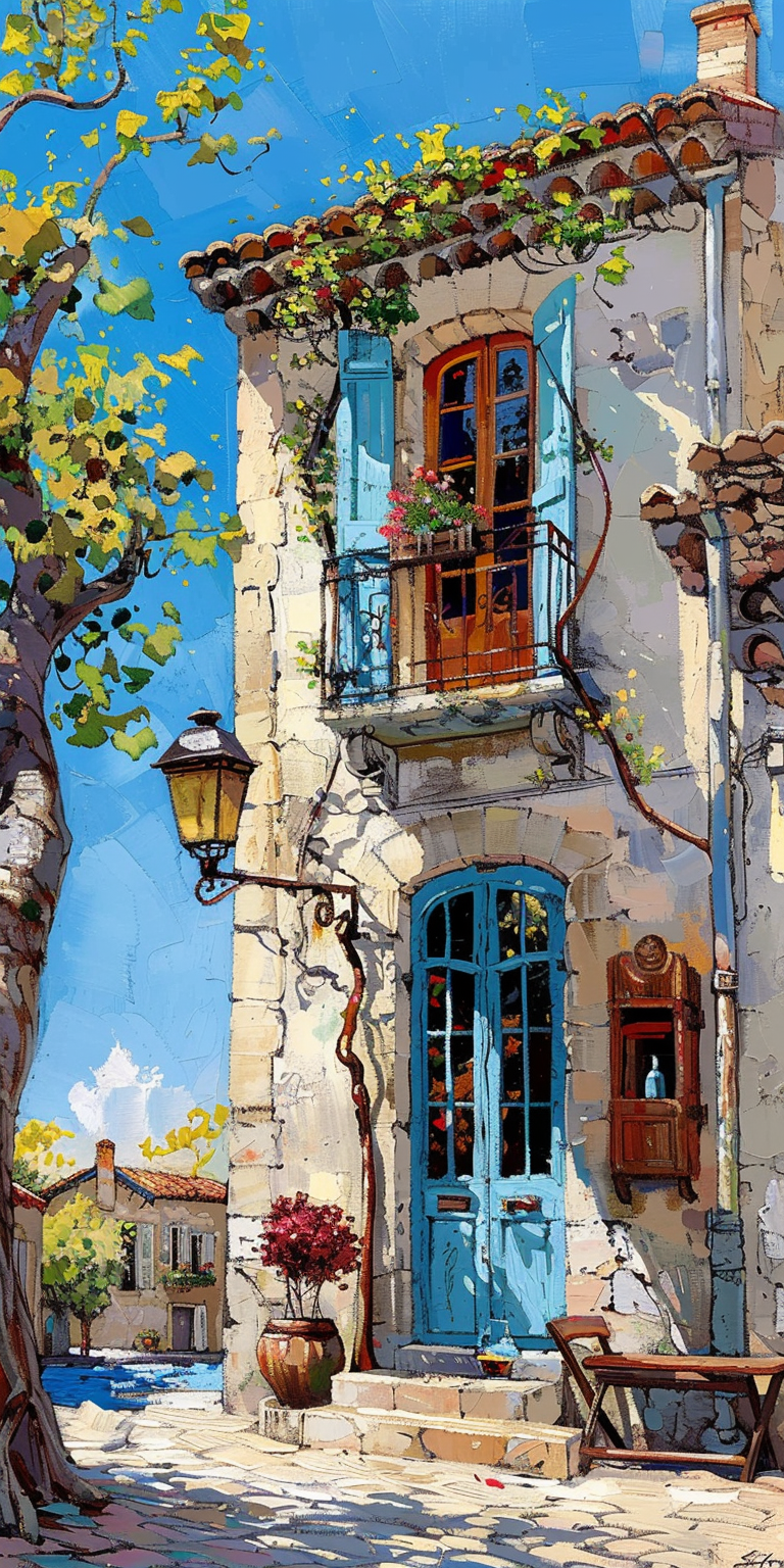 Midjourney prompt: Impressionist painting of a French Manor House in ... - Midjourney