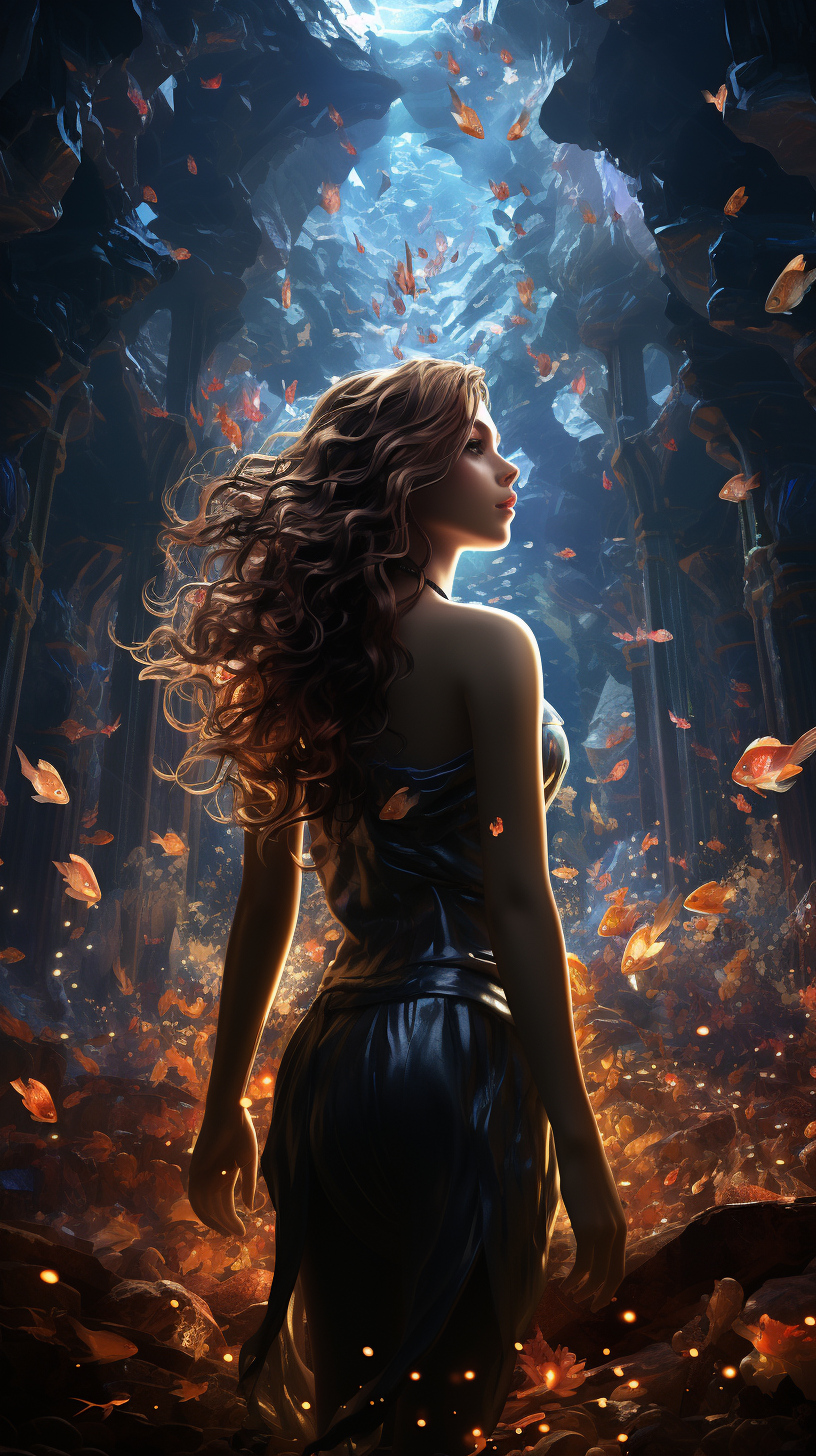 AI generated: Midjourney prompt: An ethereal Mermaid, with iridescent scales and fl... (Midjourney - Photography)