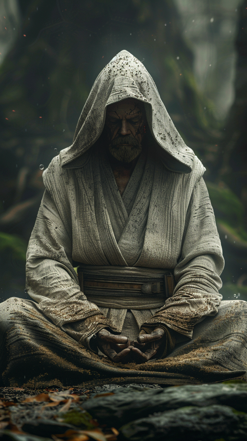 AI generated: Jedi after the battle (Midjourney - Character Design)