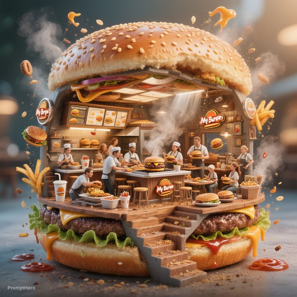 AI generated: Hero prompt: Ultra-realistic 3D miniature diorama of a **My Bur... (Hero - Architecture)