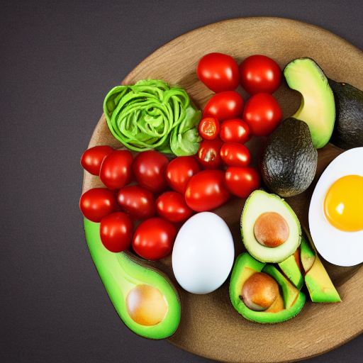 Stable Diffusion prompt: very healthy food plate with avo...