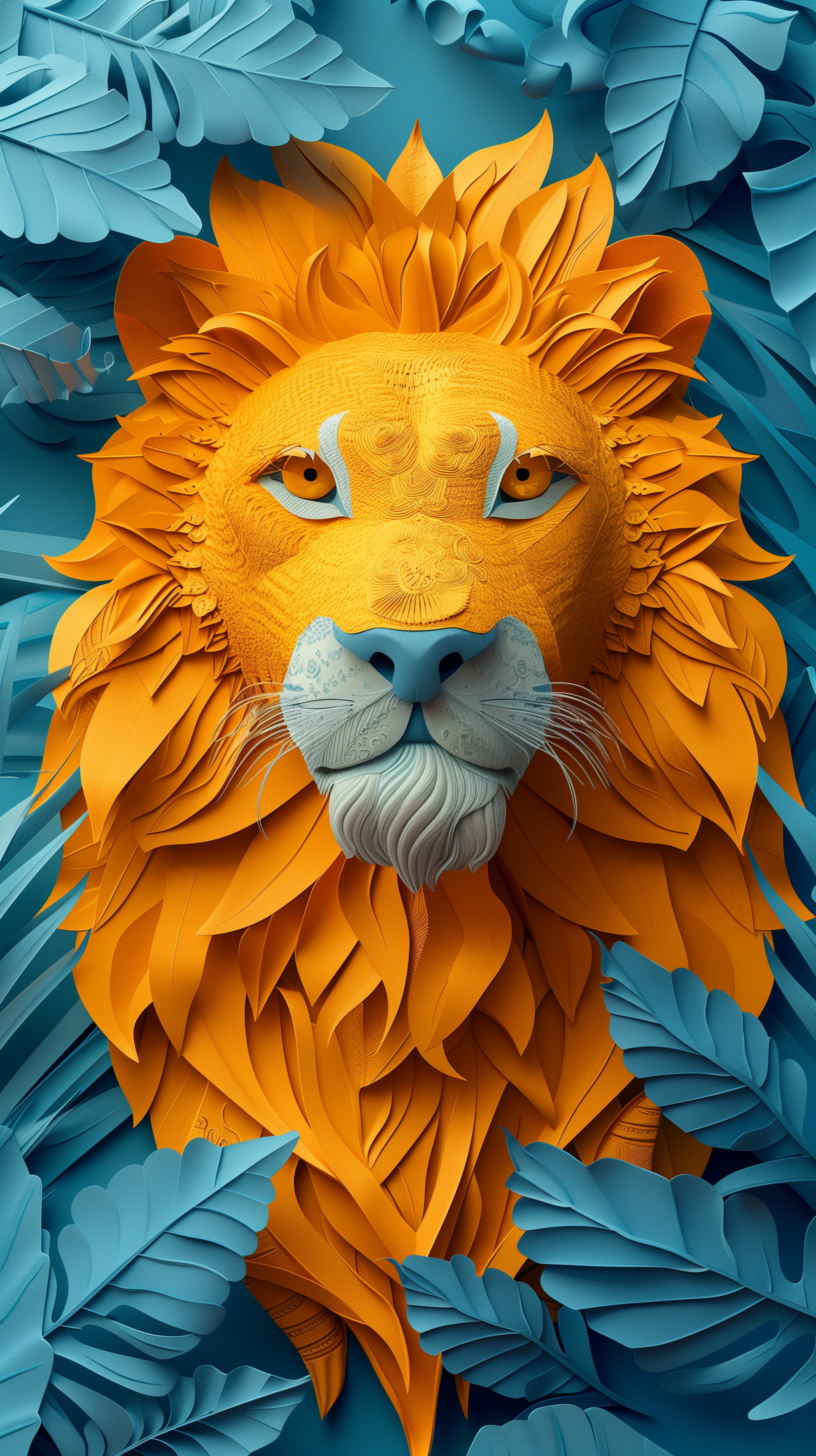 AI generated: Midjourney prompt: 3d rendering, front view, beautiful animals, paper... (Midjourney - Concept Art)