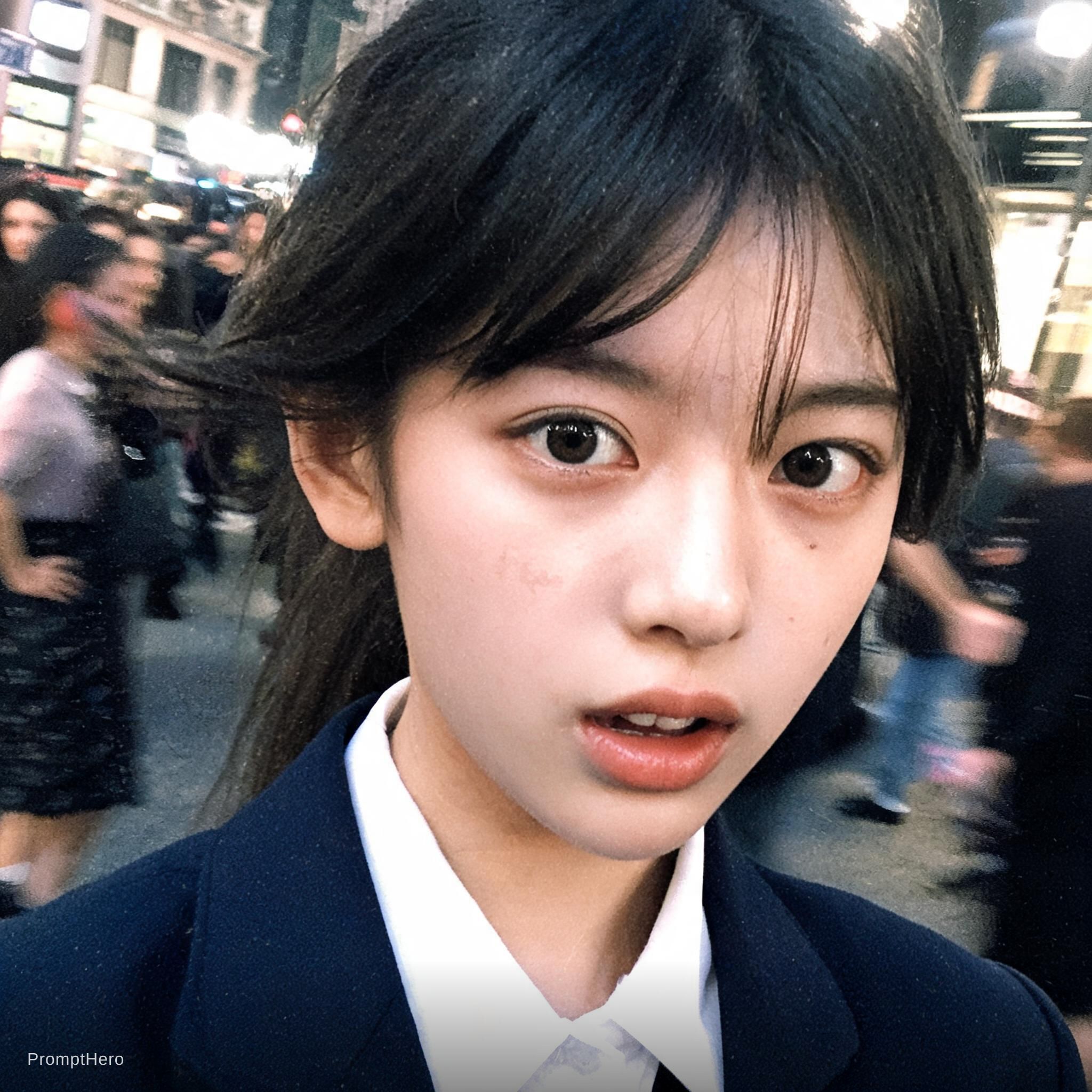 Seedream 5 prompt: Paparazzi-style extreme close-up photo of a woman ... - Seedream 5