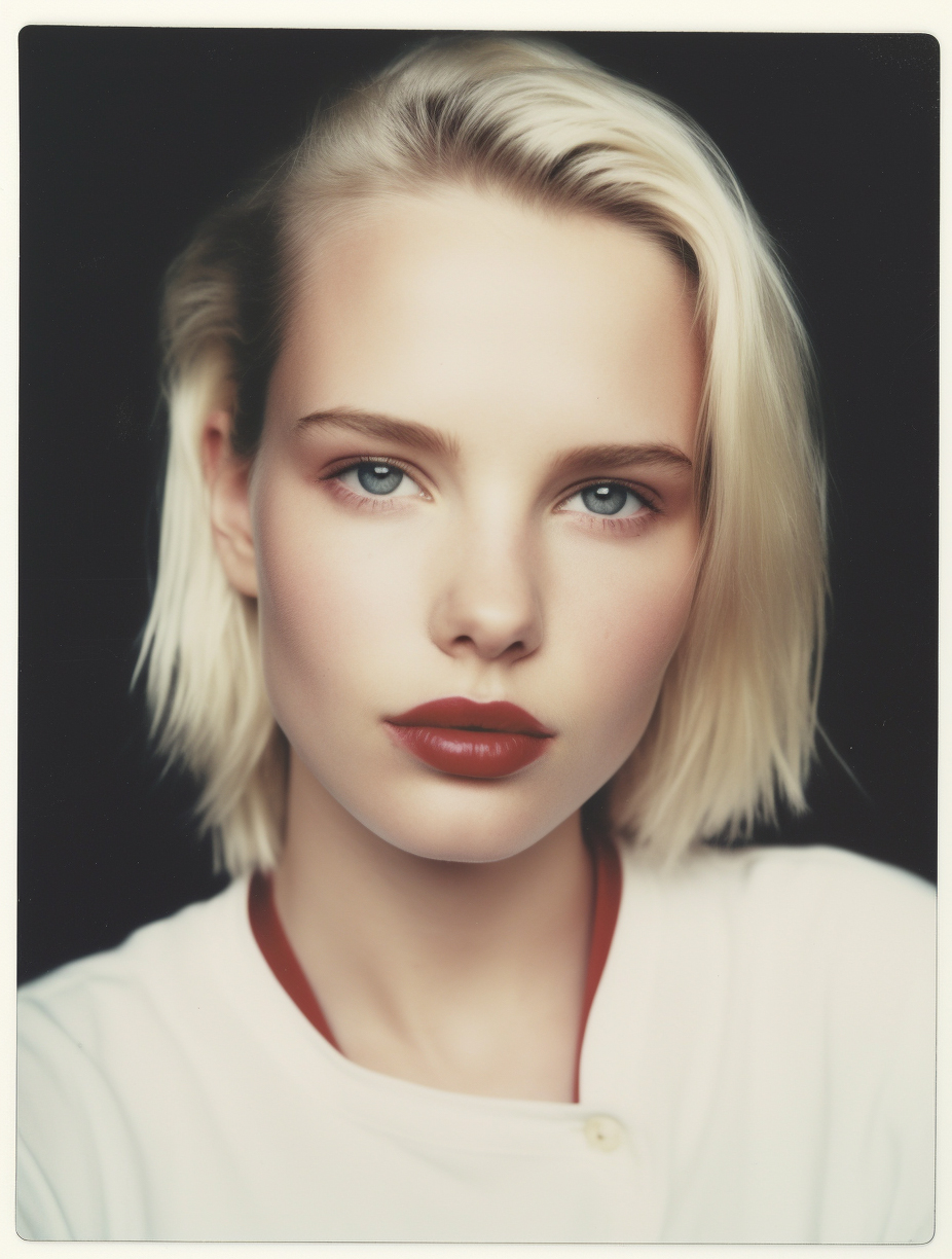 AI generated: Midjourney prompt: female fashion model android 1 9 9 9 candid polaro... (Midjourney - Fashion)
