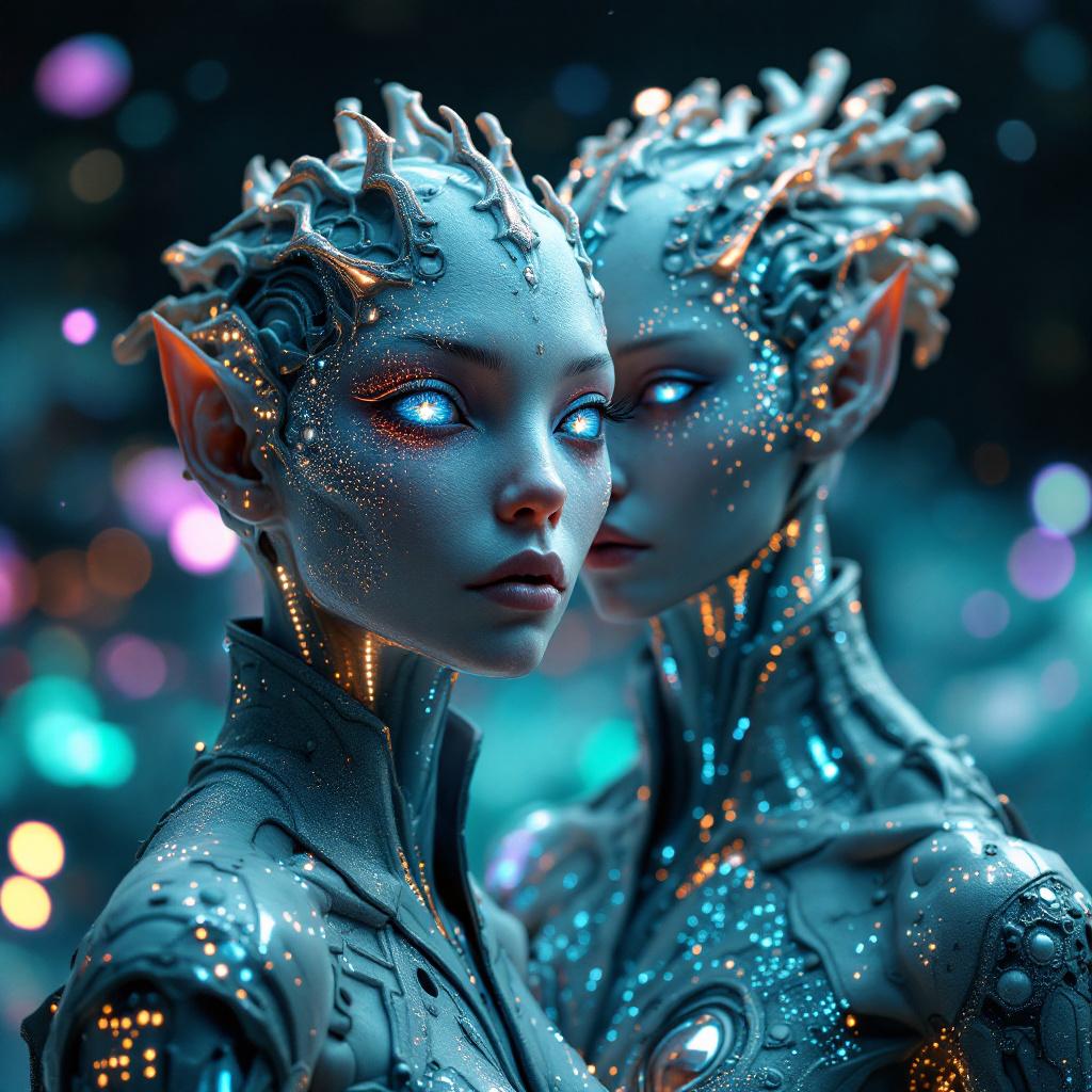 Otherworldly Humans FLUX prompt: Create a unique, flesh, organic, human or hu...