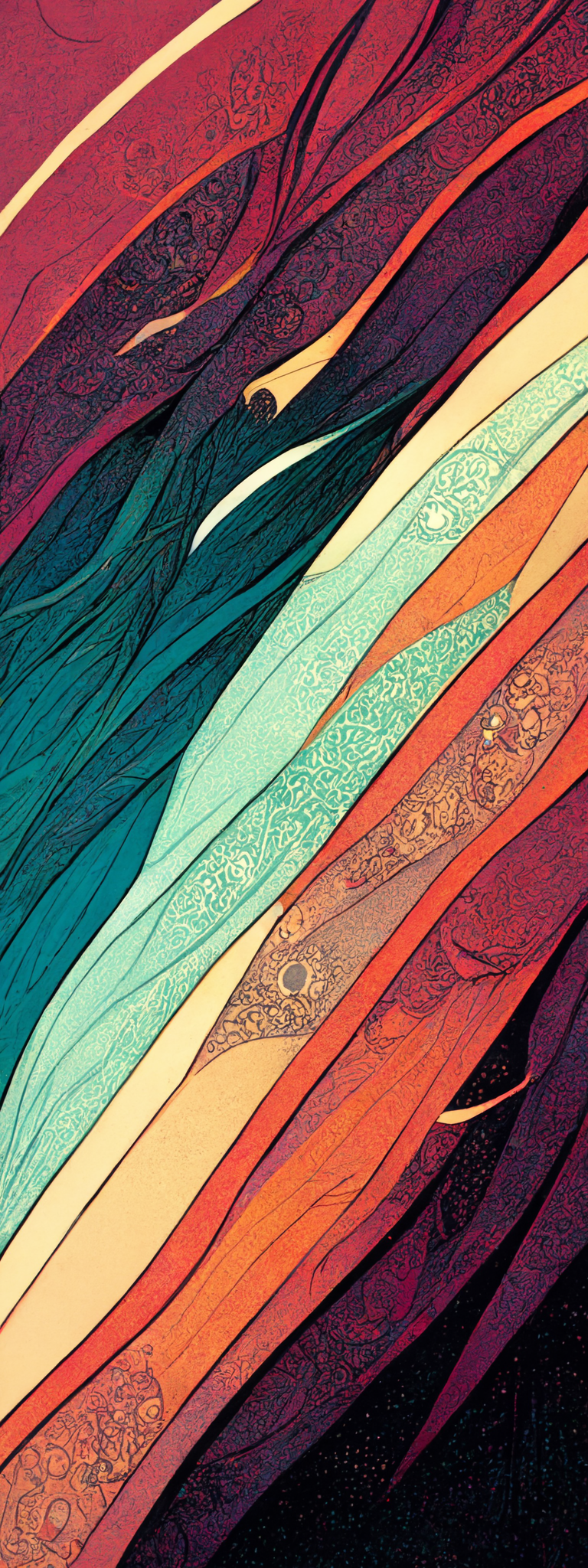 Midjourney prompt: faint colorful vector ornaments, by t...