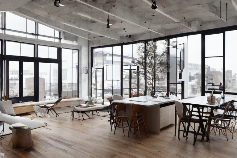 Stable Diffusion prompt: interior design, open plan, kitc...