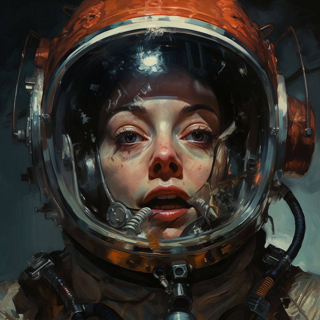 AI generated: Sci fi Astronaut terror (Midjourney - Portraits)