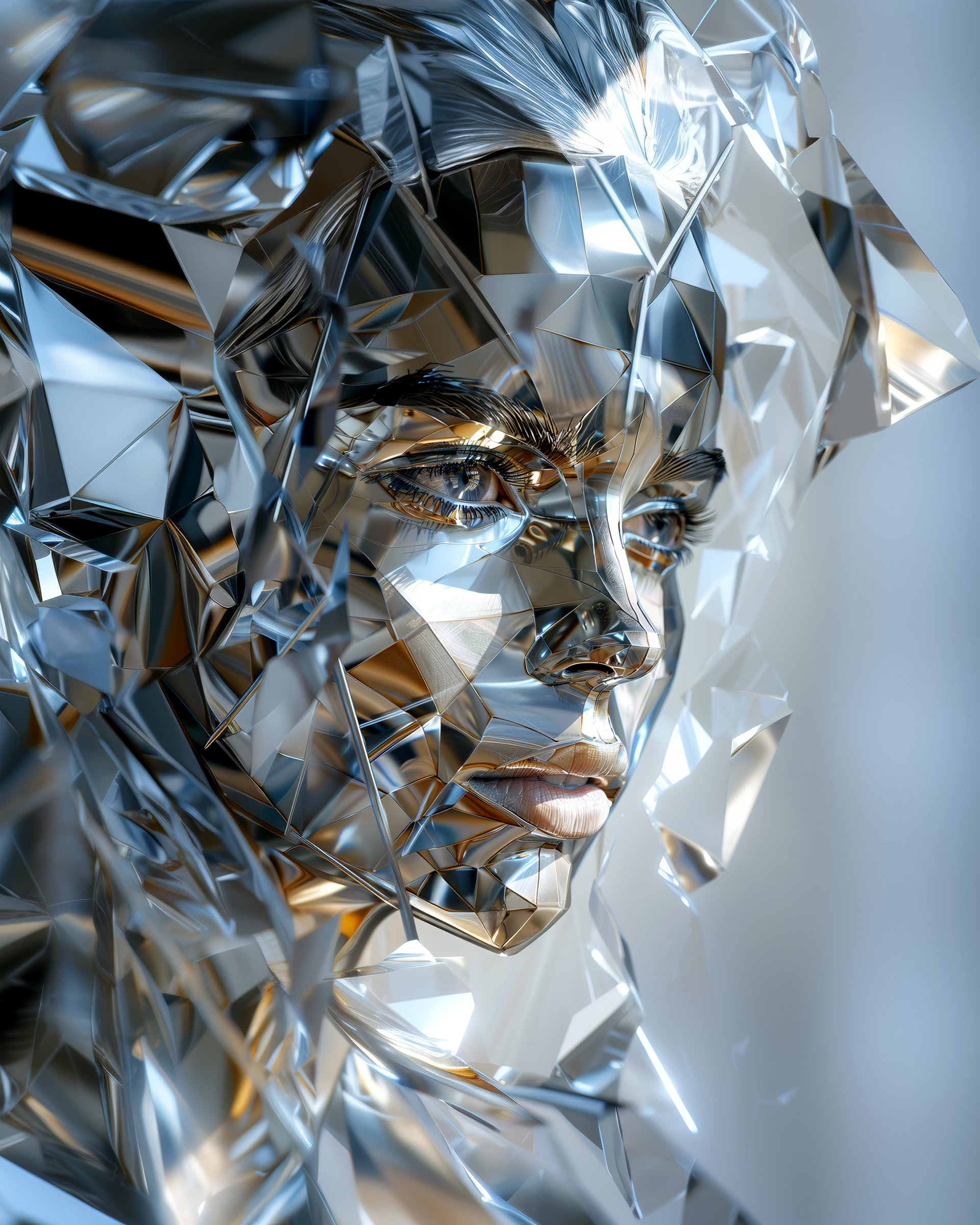 AI generated: Glasspunk Frost. (Midjourney - Portraits)