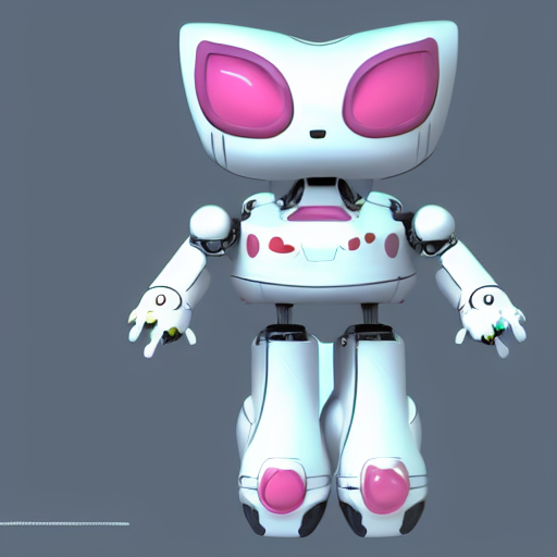 Stable Diffusion prompt: futuristic chibi robot cat con...