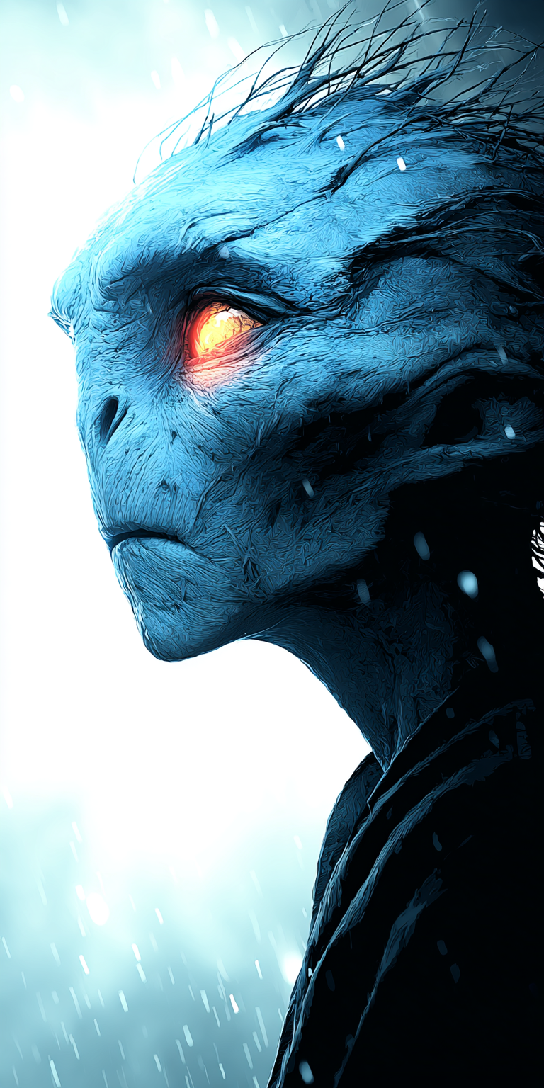 AI generated: Midjourney prompt: female alien, side view, entire body, realism, gri... (Midjourney - Concept Art)