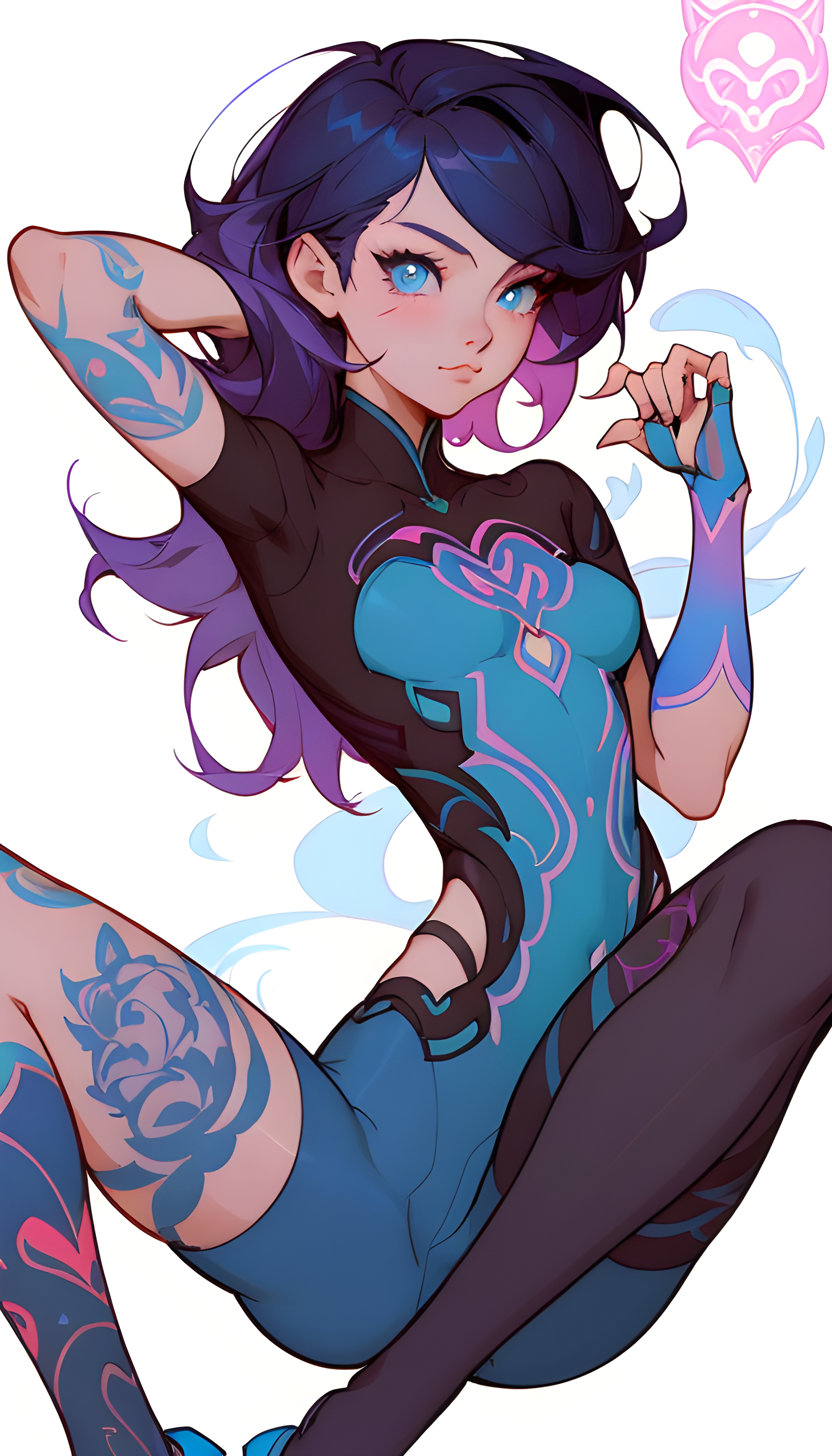 Counterfeit-V2.5 prompt: there is a woman with a tattoo on her arm and leg,... - Counterfeit-V2.5