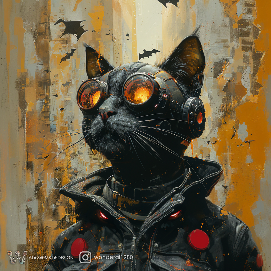 AI generated: Cat Vampire (Midjourney - Photography)