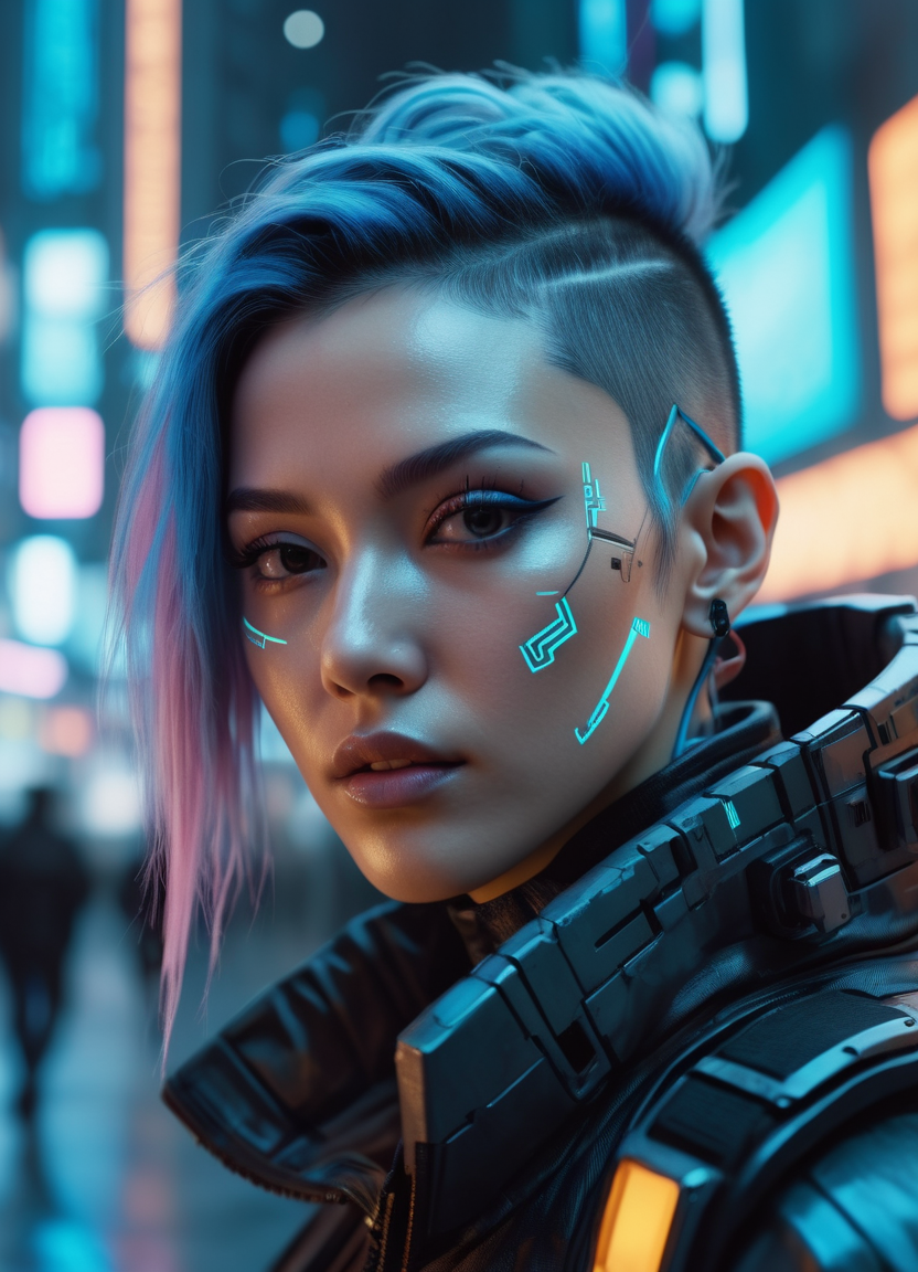 AI generated: Stable Diffusion prompt: Cyberpunk ghostrunner, high detail face, detailed ... (Stable Diffusion - Character Design)