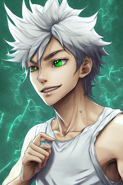 AI generated: Openjourney prompt: game 2d art, image of a young man with light gray ... (Openjourney - Anime)
