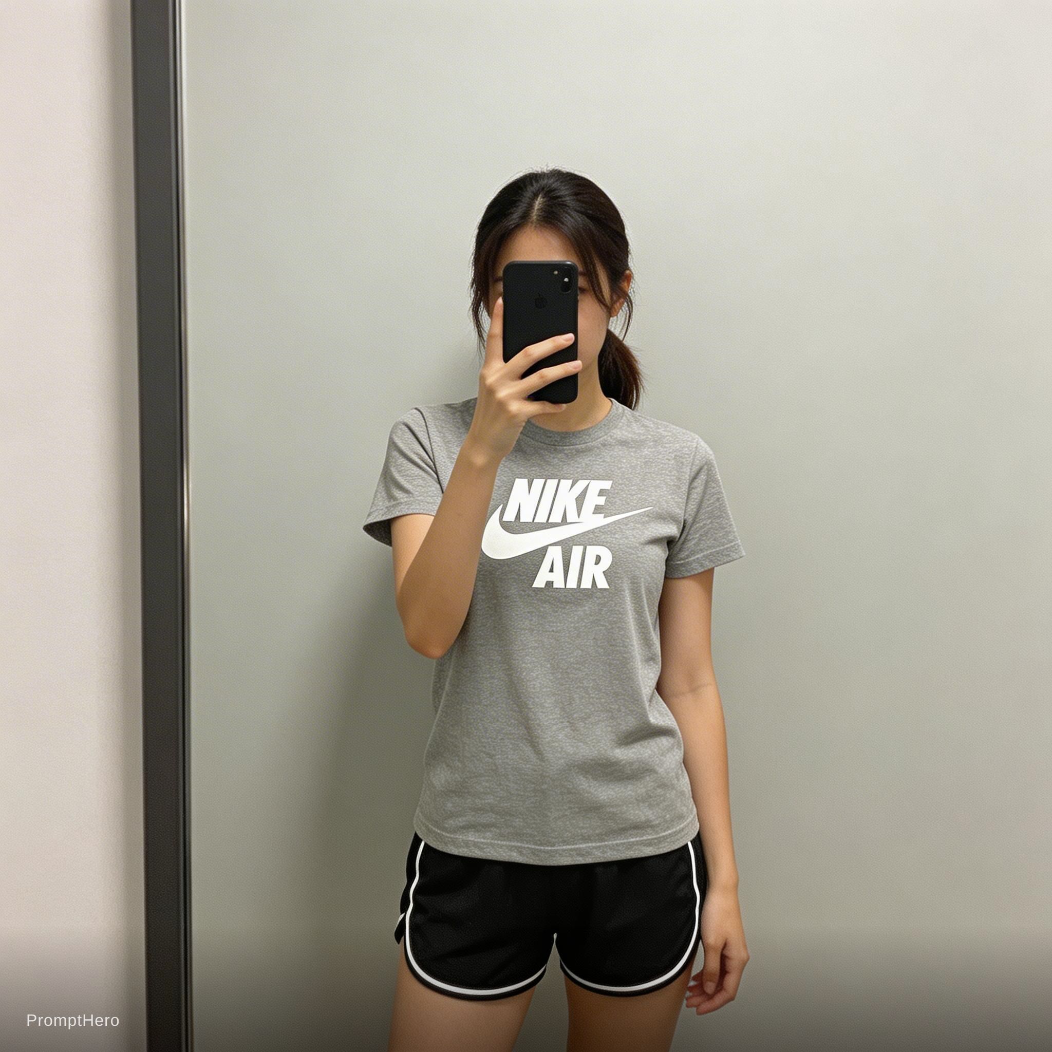 AI generated: Seedream 5 prompt: A full-body mirror selfie of a young woman standin... (Seedream 5 - Interior Design)