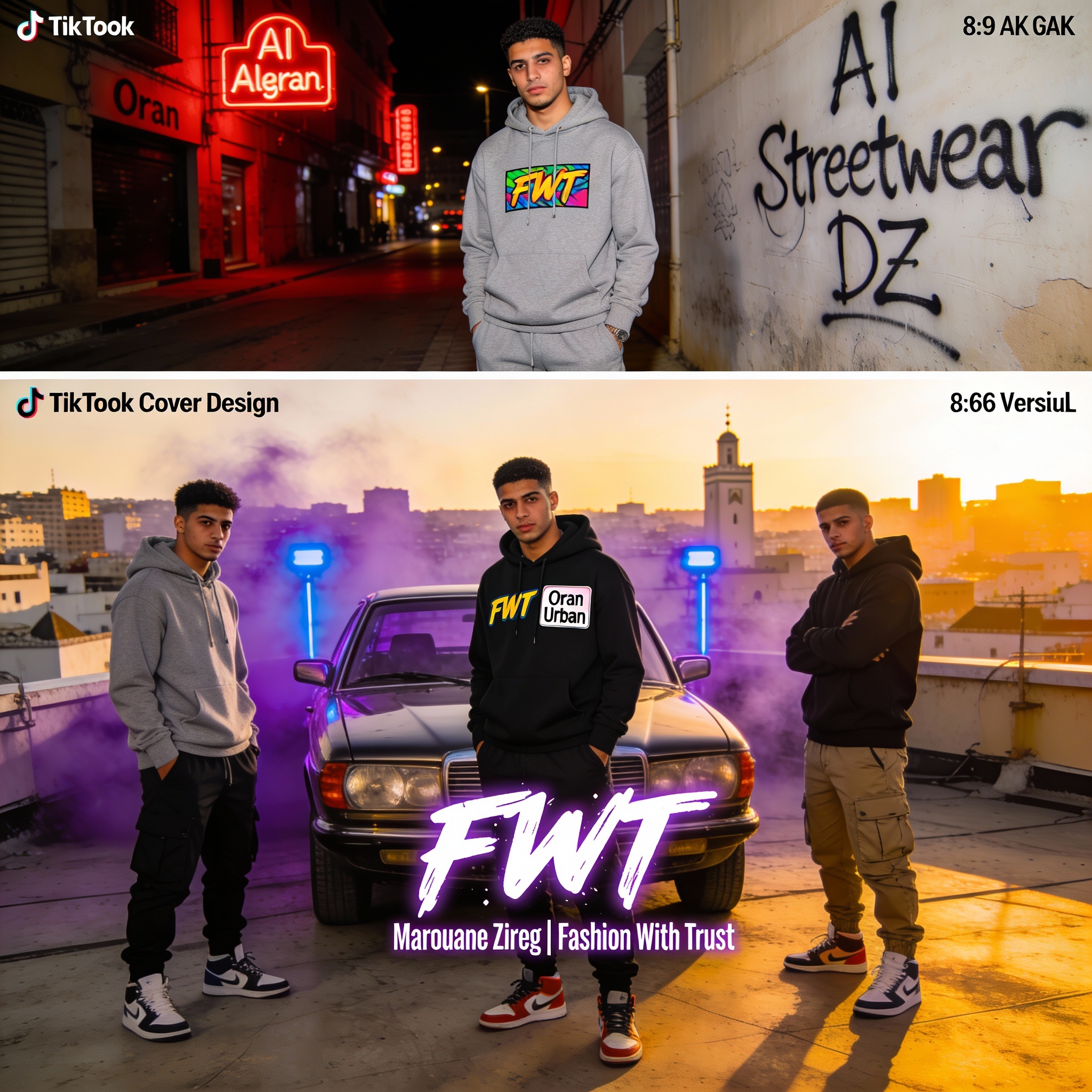 Seedream 4 prompt: 1. نموذج شاب جزائري يرتدي tracksuit FW...
