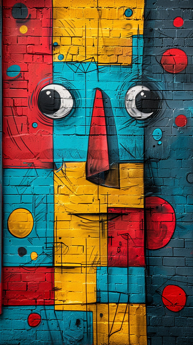 AI generated: Midjourney prompt: city graffitti, in the style of turquoise and red,... (Midjourney - Concept Art)