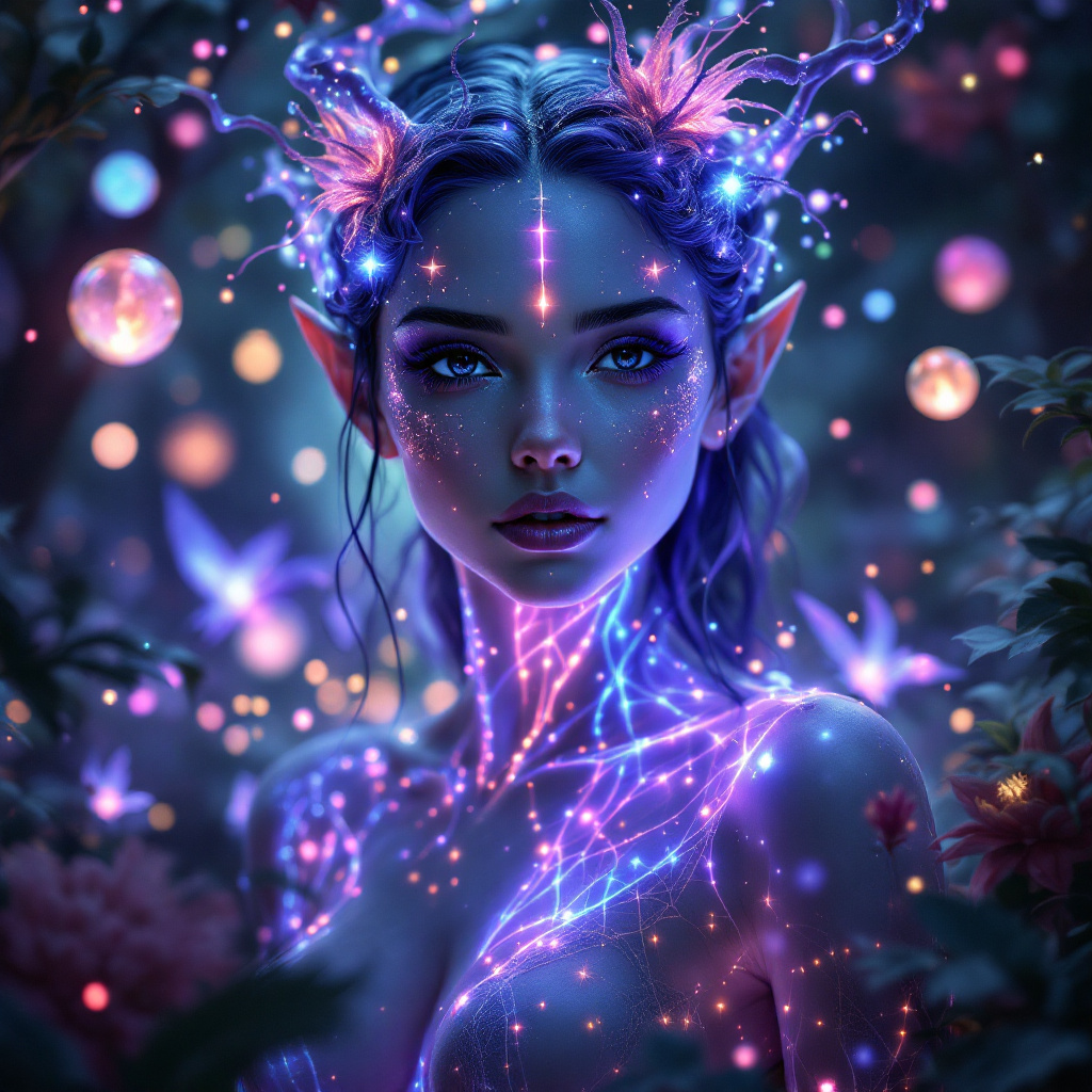 FLUX prompt: Surreal 4k painting of a beautiful elf princess wi... - FLUX