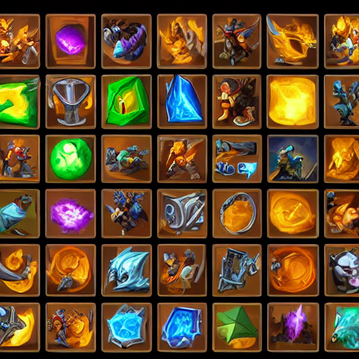 Stable Diffusion prompt: video games icons, 2d icons, rpg skills icons, wor... - Stable Diffusion