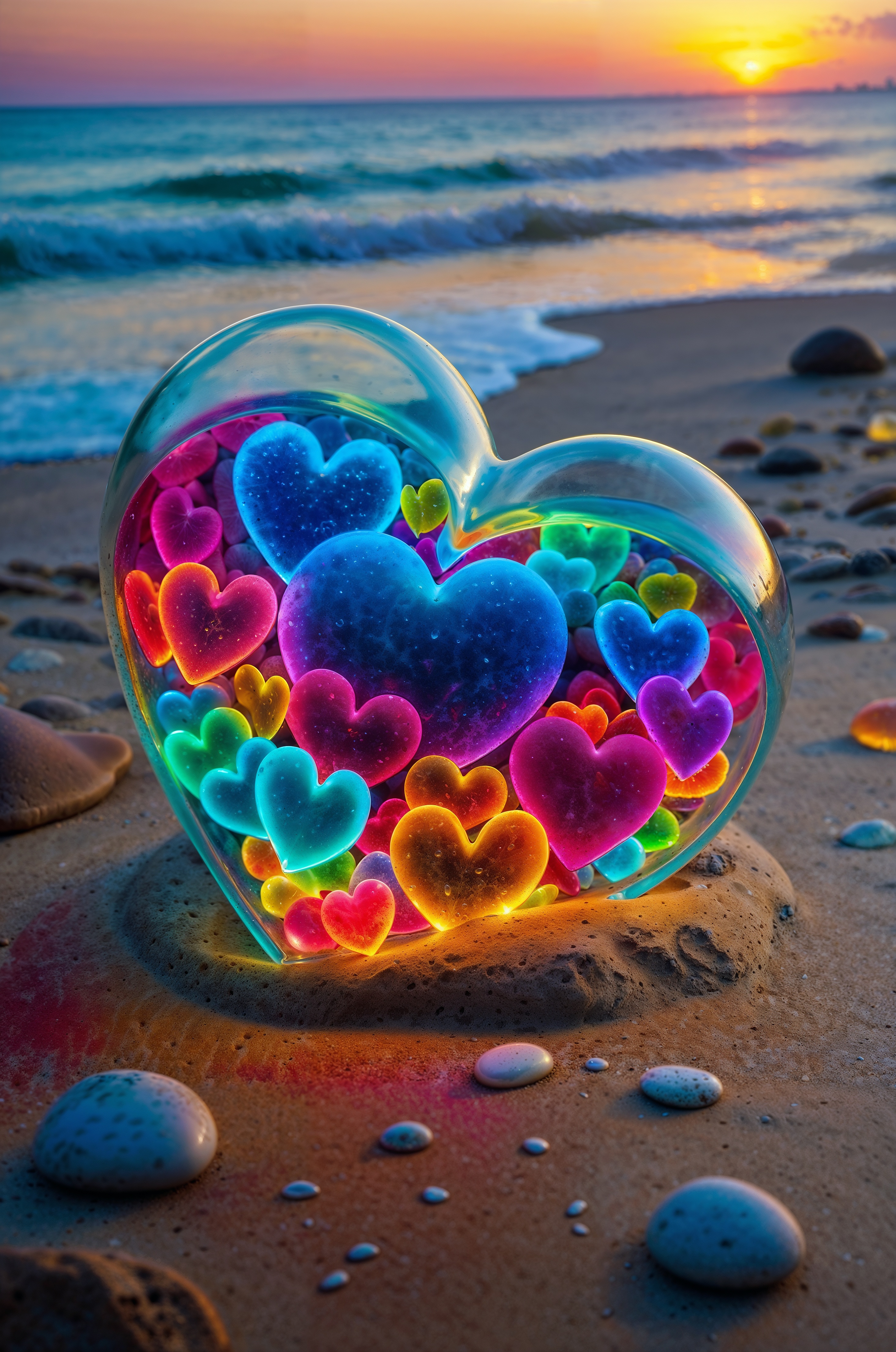 AI generated: Neon Hearts (SD XL - Concept Art)