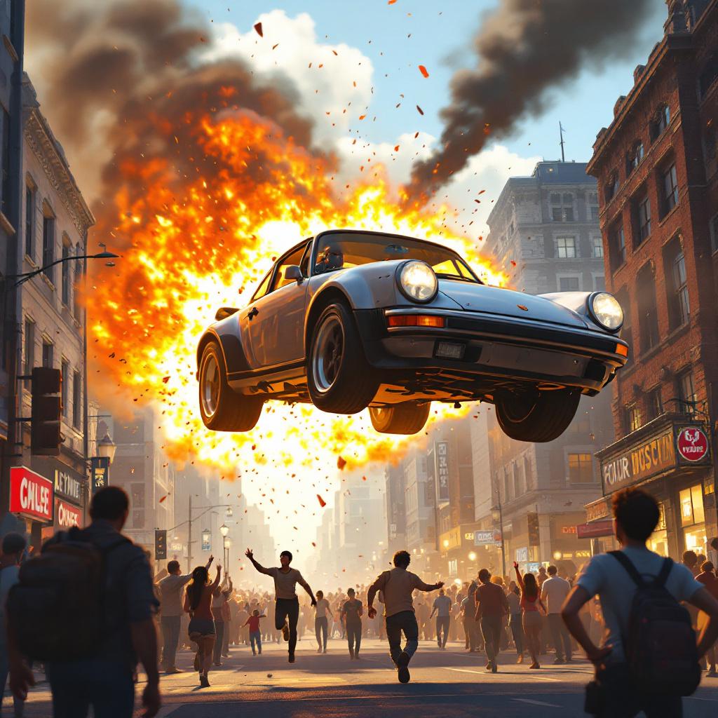 FLUX prompt: (Animated action film scene photograph): a P...