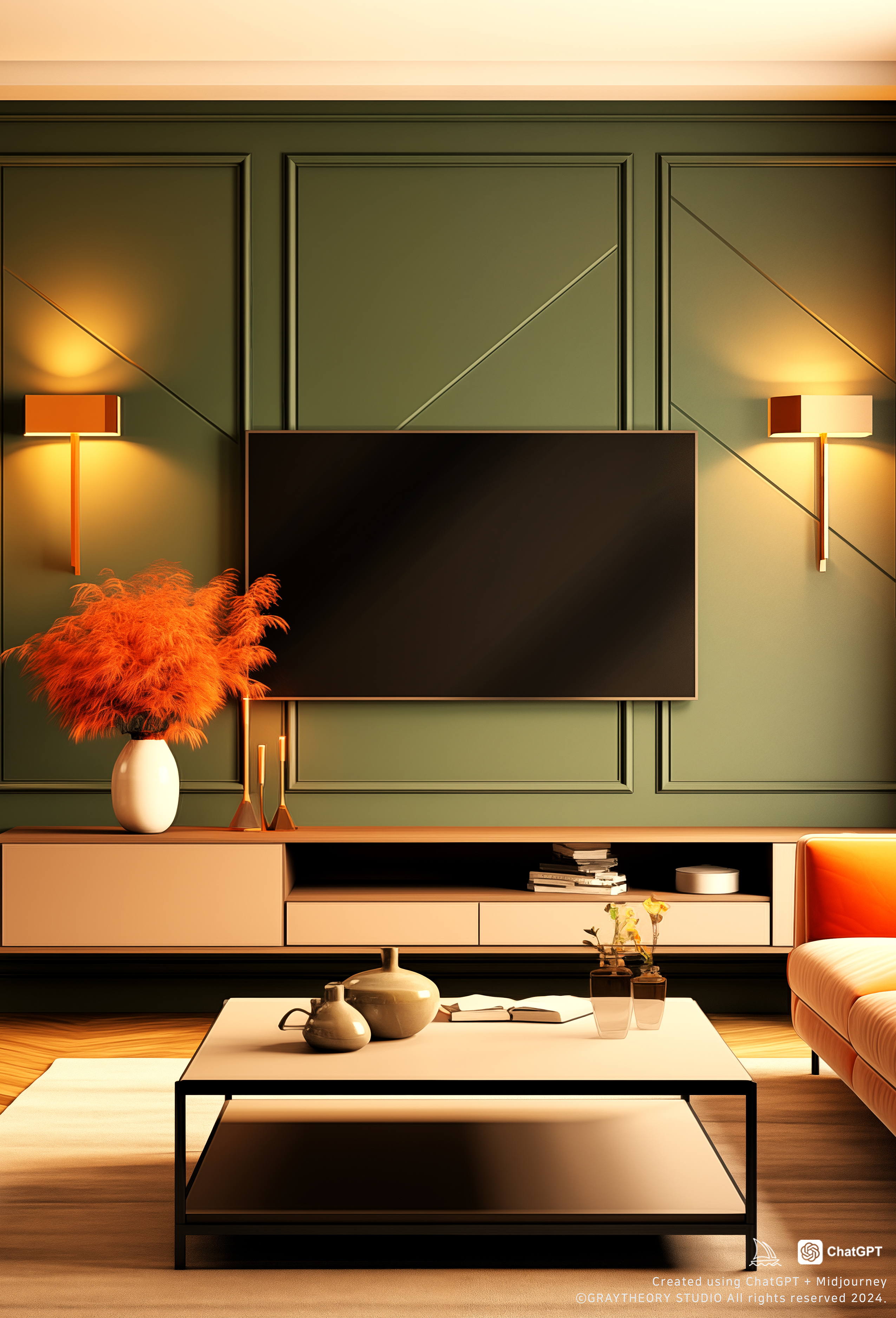 AI generated: Midjourney prompt: Simple interior design modern living room interior... (Midjourney - Interior Design)