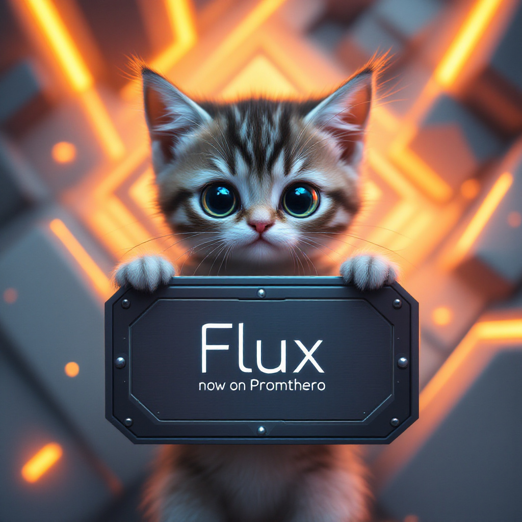 AI generated: FLUX prompt: Cute Baby cat with huge eyes, sad eyes, holding a ... (FLUX - Anime)
