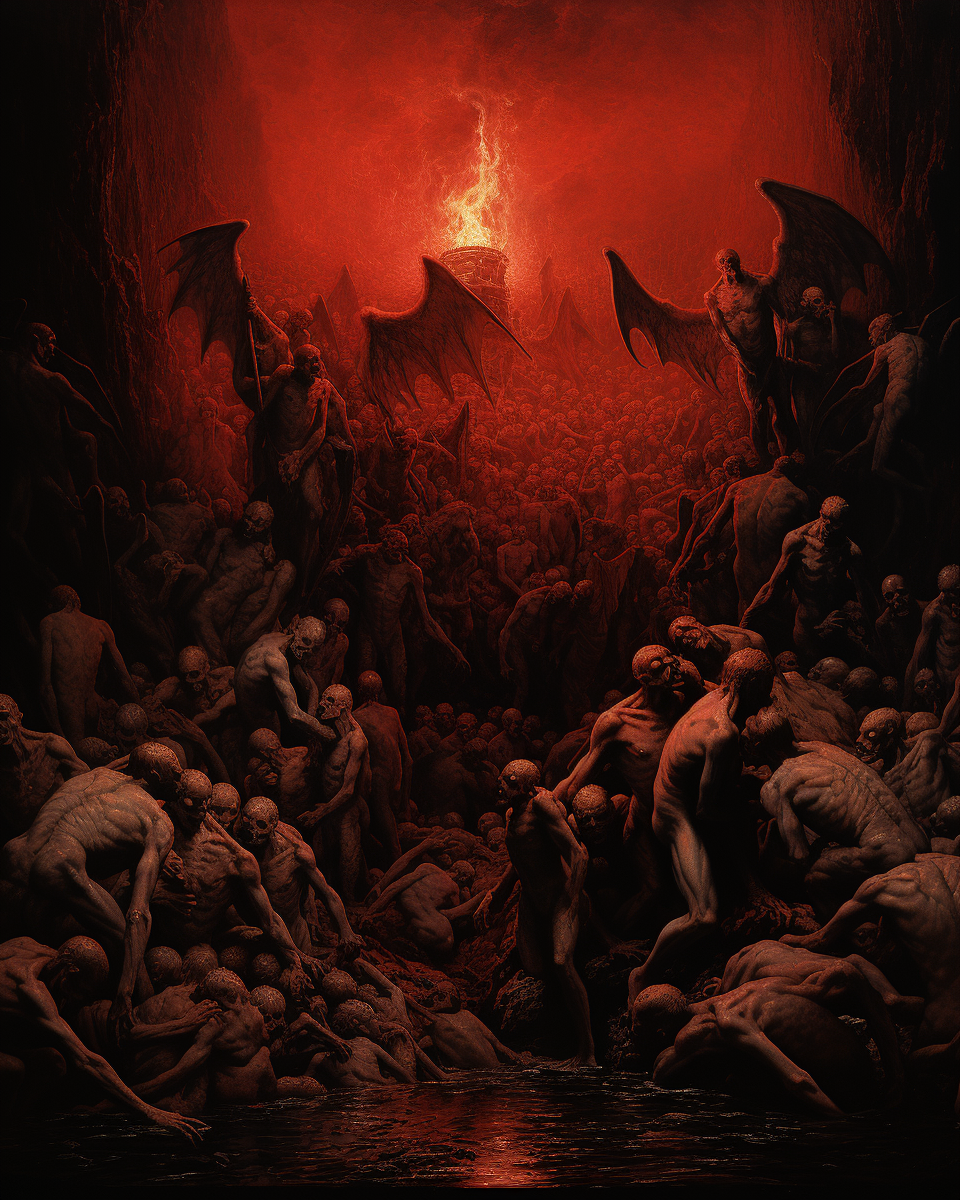 صورة مولدة بالذكاء الاصطناعي: The hell of hell. (نموذج Midjourney - فن مفاهيمي)