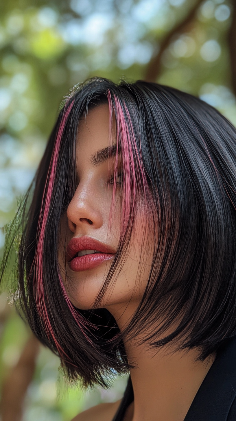 AI generated: Midjourney prompt: a closeup of Angelina jolie type of model with bob... (Midjourney - Photography)