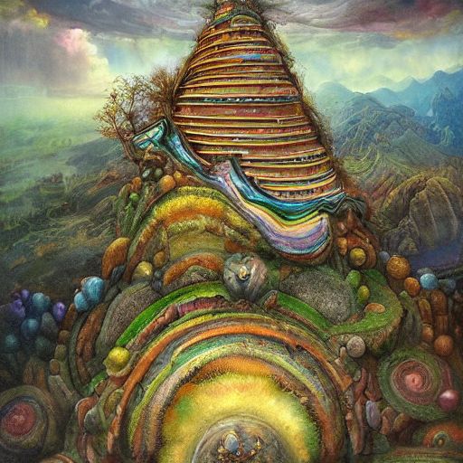 Stable Diffusion prompt: a fantasy temple sits on top of ...