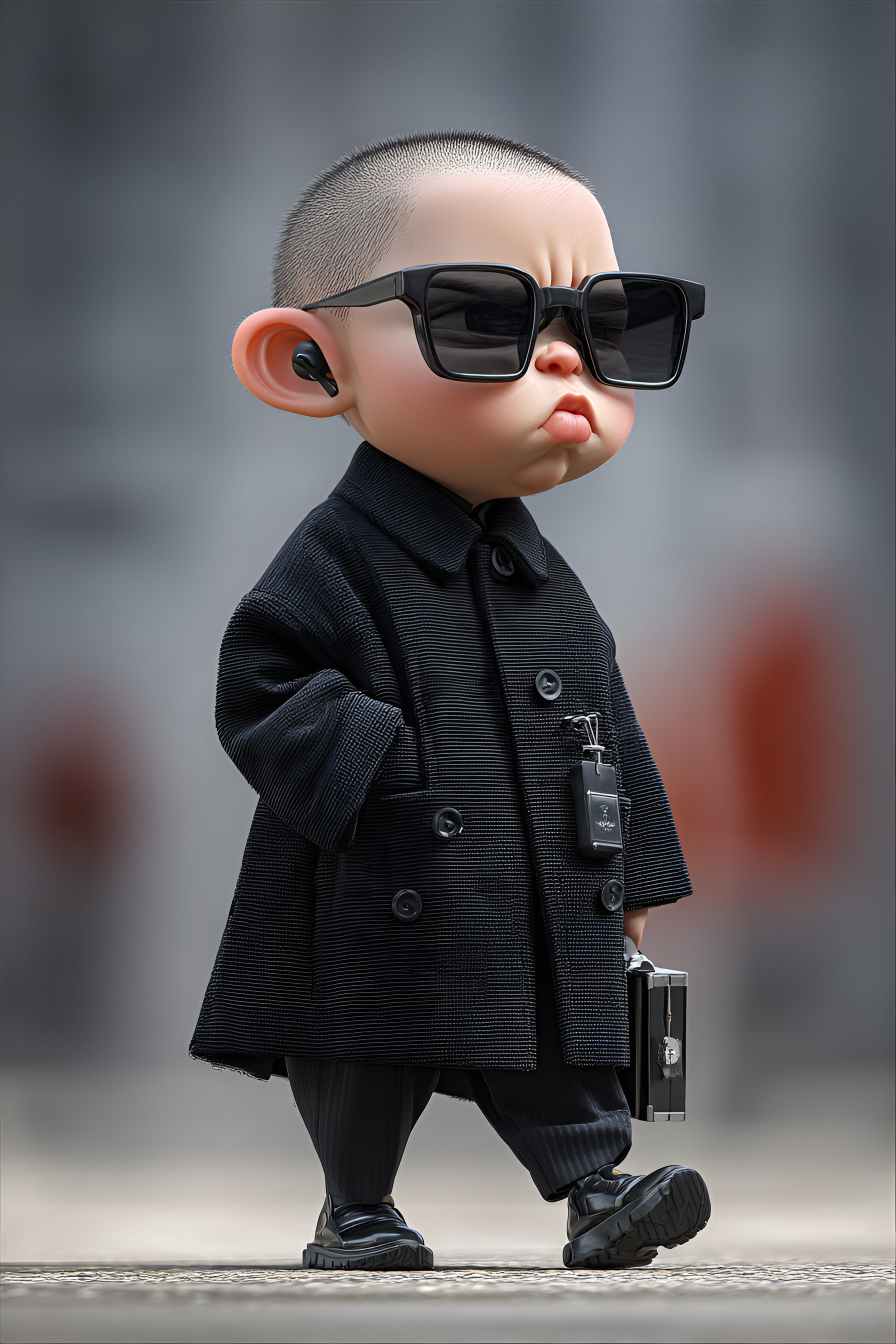 AI generated: Midjourney prompt: funny caricature, tiny secret agent character, mal... (Midjourney - Concept Art)