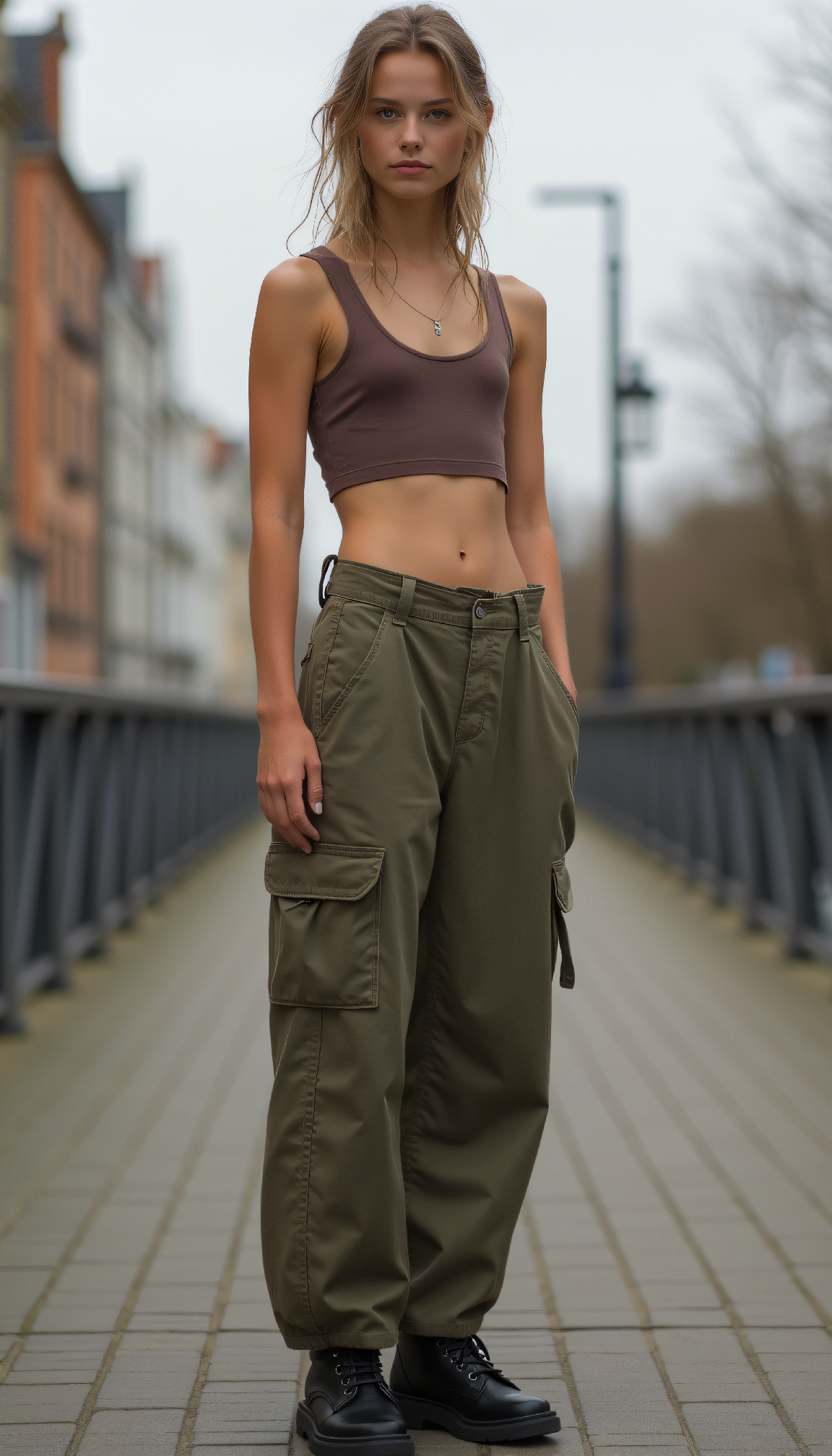 AI generated: FLUX prompt: Fashion photo of a Androgynous female model with a... (FLUX - Fashion)