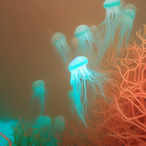 Stable Diffusion prompt: A mesmerizing underwater scene w...
