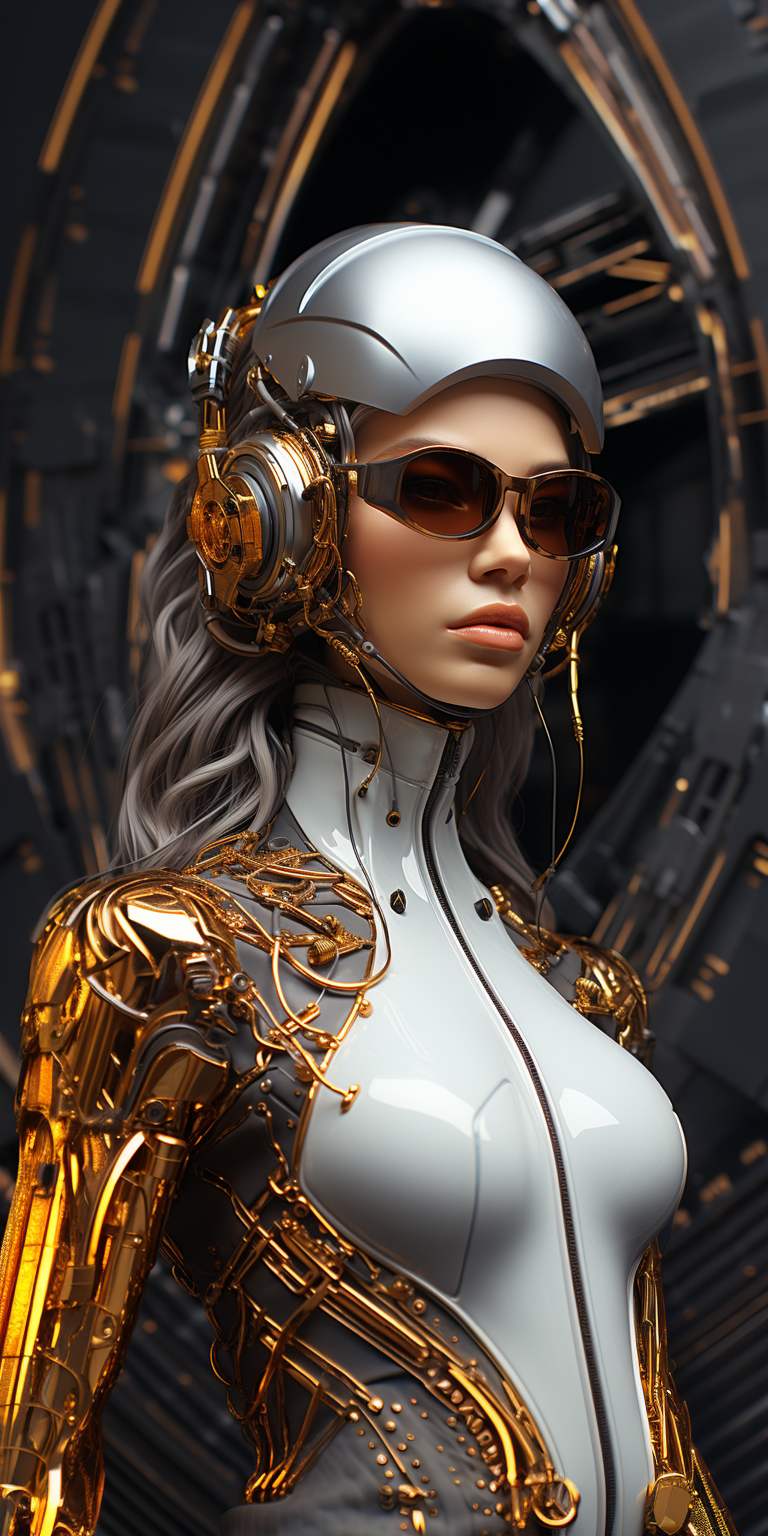 AI generated: Cyber Woman_2 (Midjourney - Character Design)