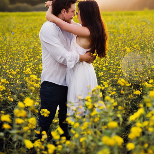 Stable Diffusion prompt: a young couple hugging each othe...