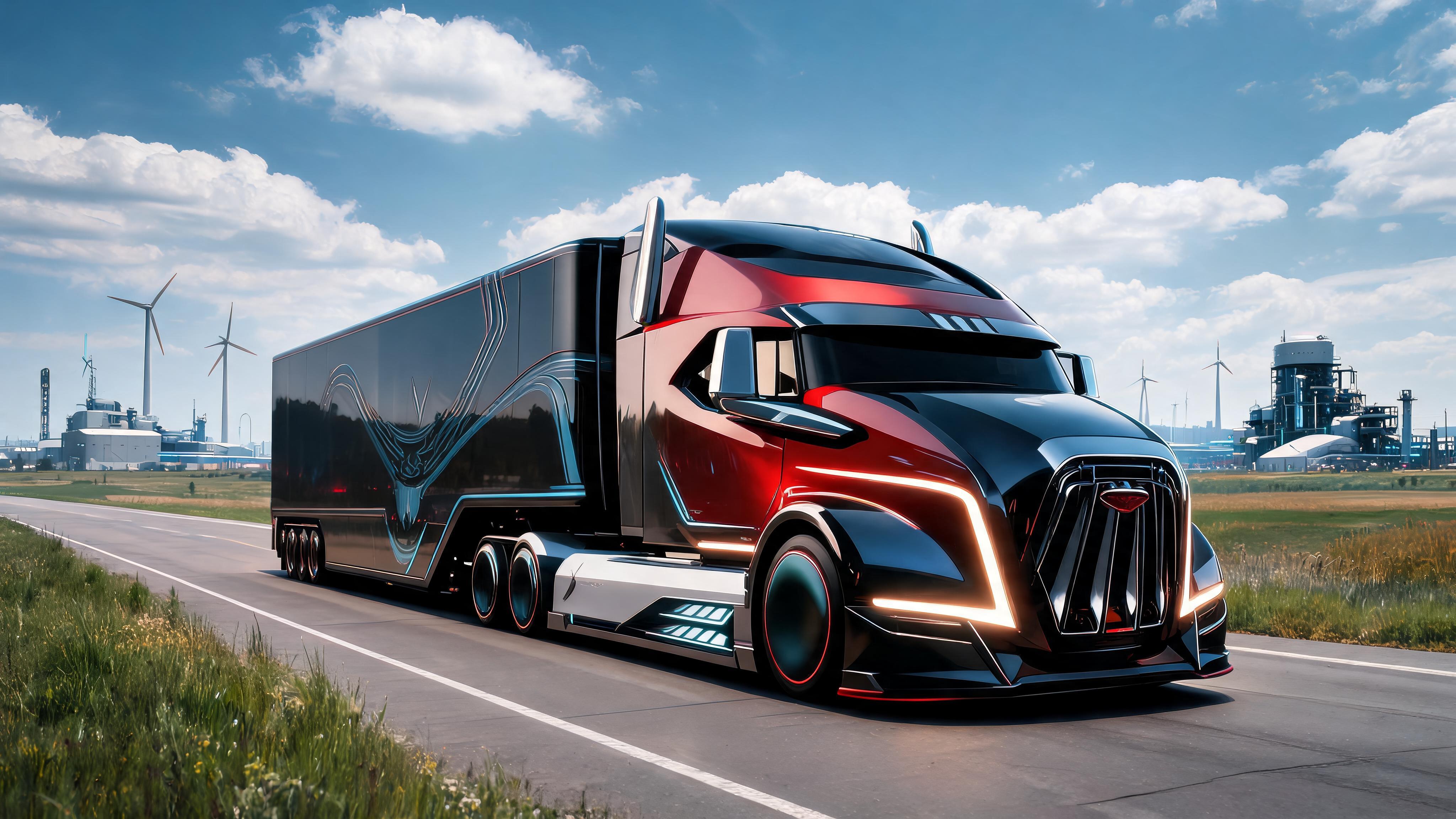 AI generated: Seedream 5 prompt: Create a futuristic semi-truck by combining featur... (Seedream 5 - Concept Art)