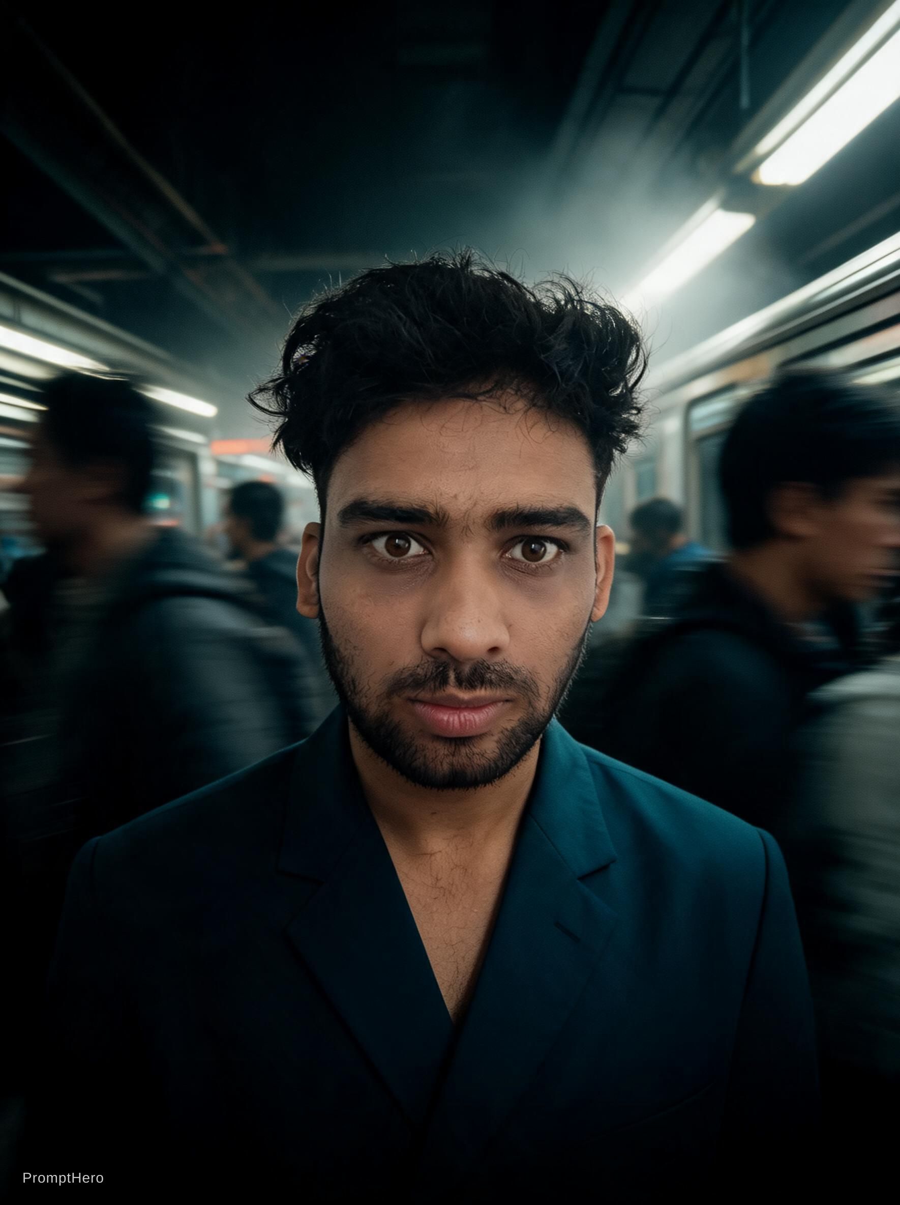 صورة مولدة بالذكاء الاصطناعي: Seedream 5 prompt: Cinematic editorial portrait of a young men in her... (نموذج Seedream 5 - أزياء وموضة)