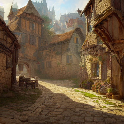 Stable Diffusion prompt: """a beautiful fantasy medieval ...