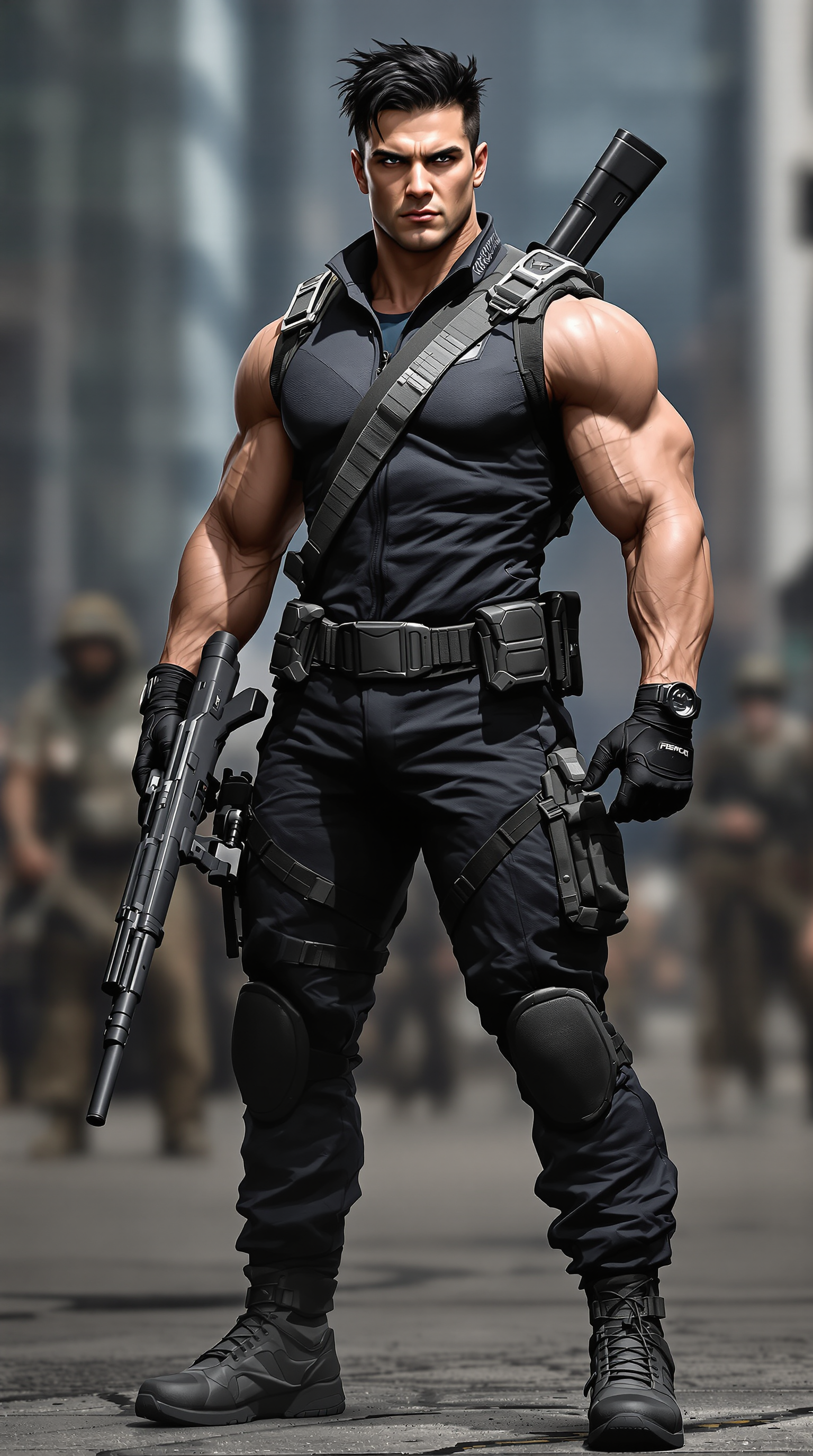 صورة مولدة بالذكاء الاصطناعي: FLUX prompt: Create a full-body depiction of a strong, heroic c... (نموذج FLUX - صور شخصية)