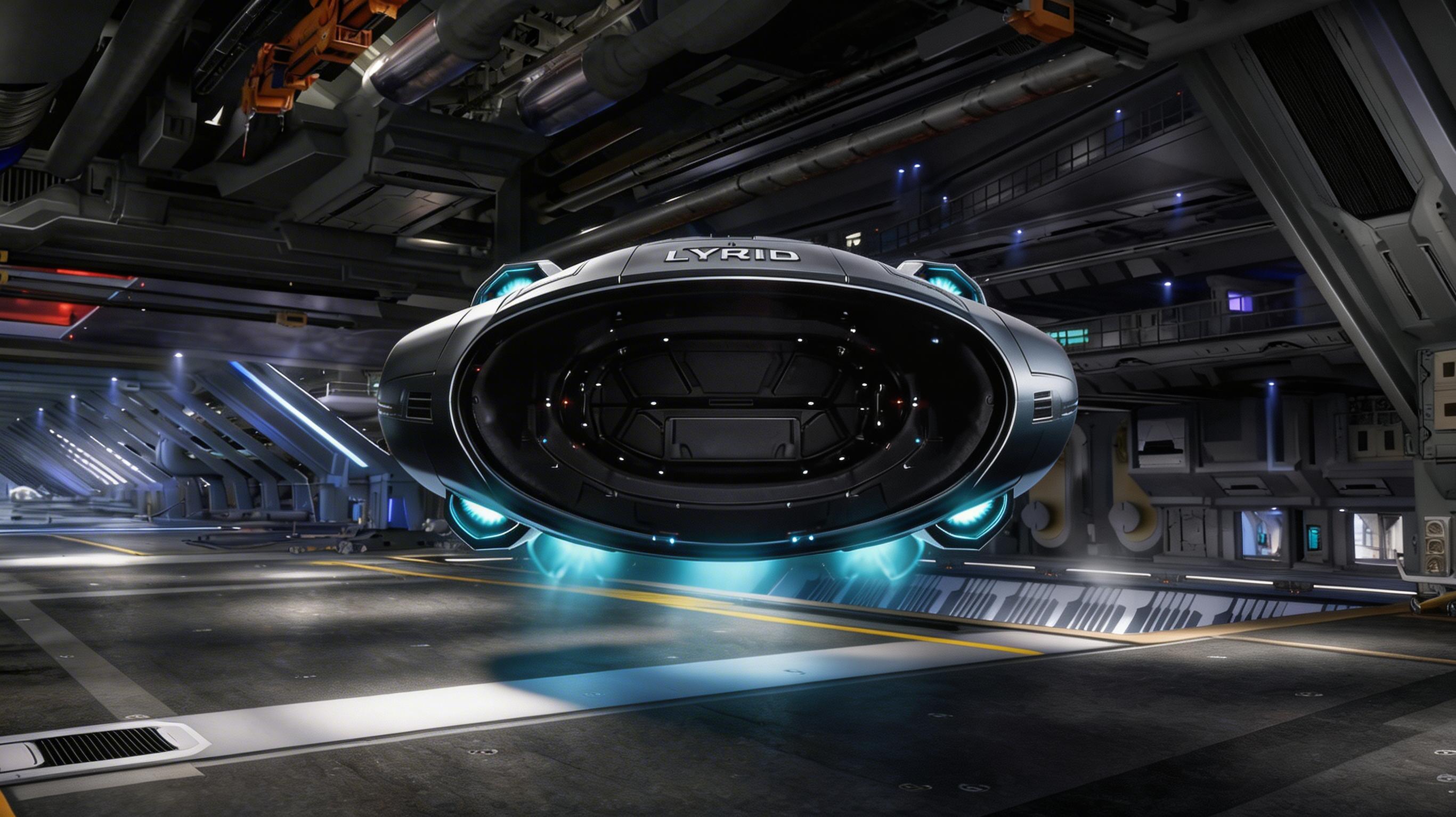 AI generated: Seedream 5 prompt: Put the ship in a large open area alien landing ba (Seedream 5 - Concept Art)